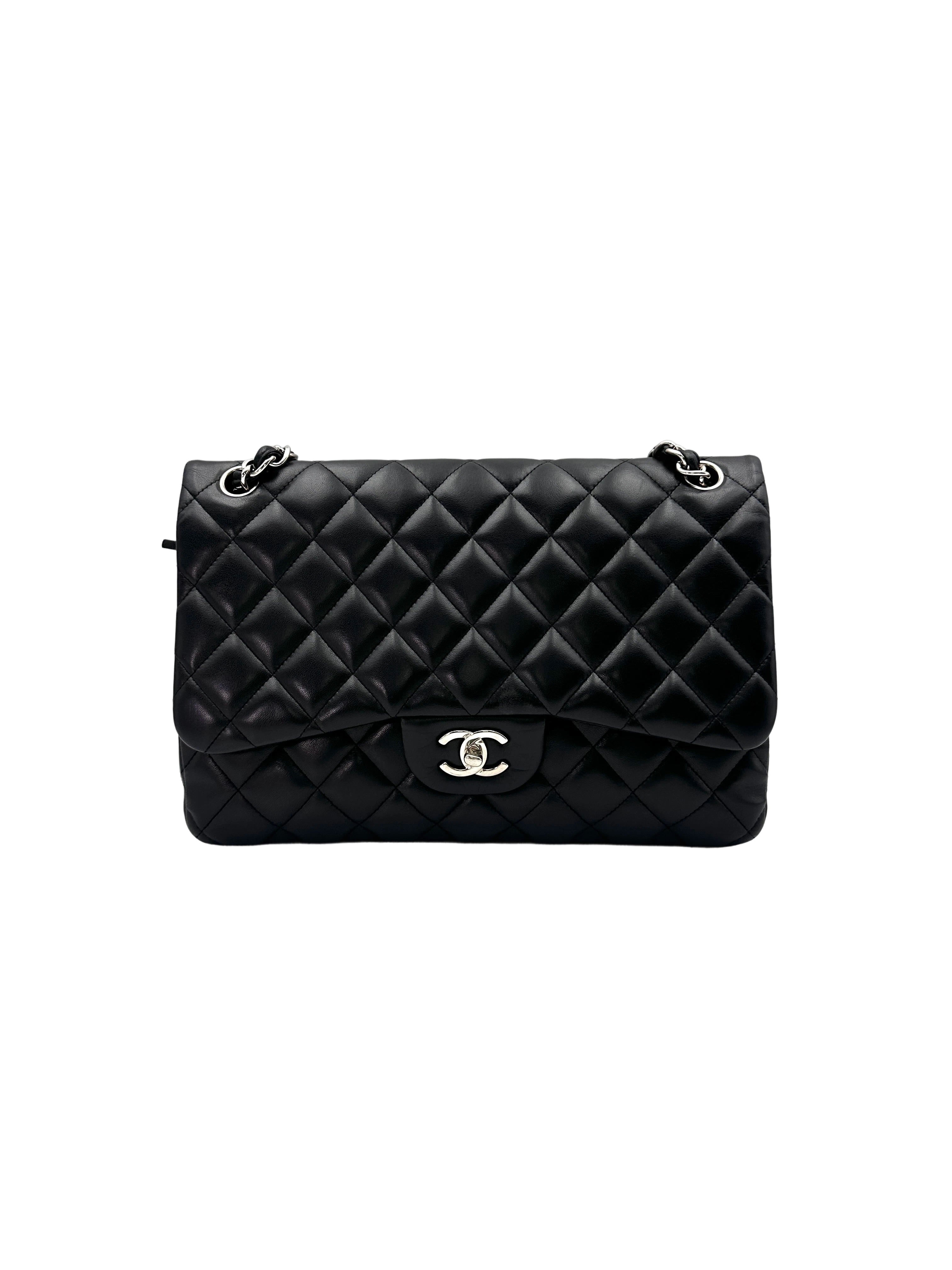Chanel Classic Flap Black Quilted Leather Shoulder Bag With Silver Buckle(17***12) CC1623