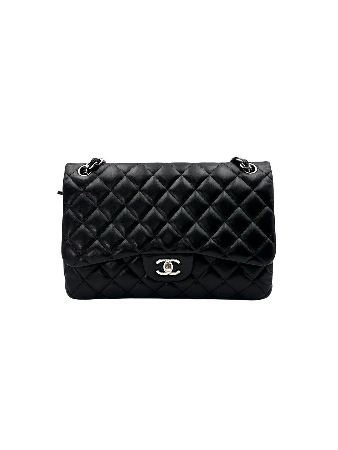 Chanel Classic Flap Black Quilted Leather Shoulder Bag With Silver Buckle(17***12) CC1623