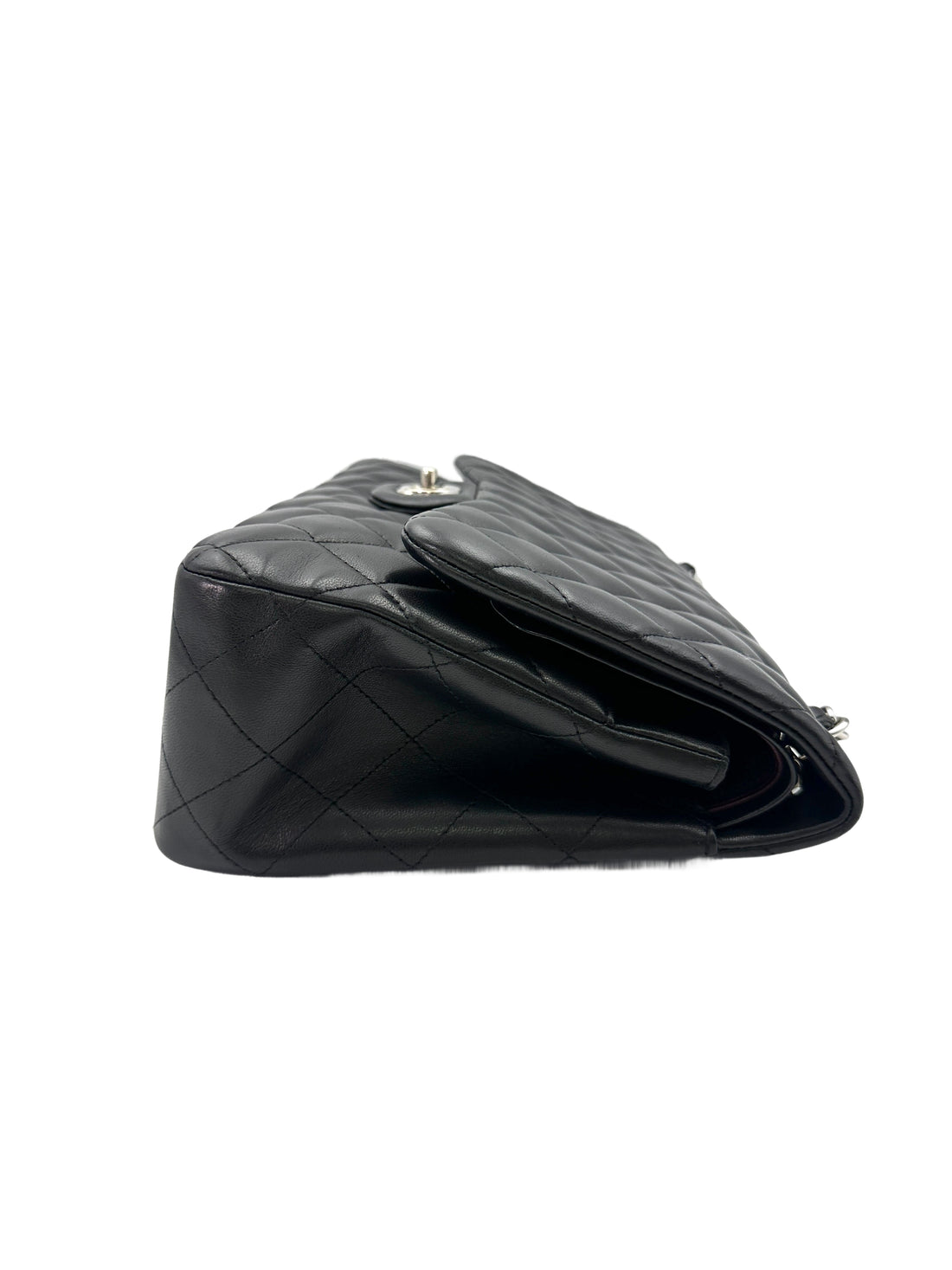 Chanel Classic Flap Black Quilted Leather Shoulder Bag With Silver Buckle(17***12) CC1623
