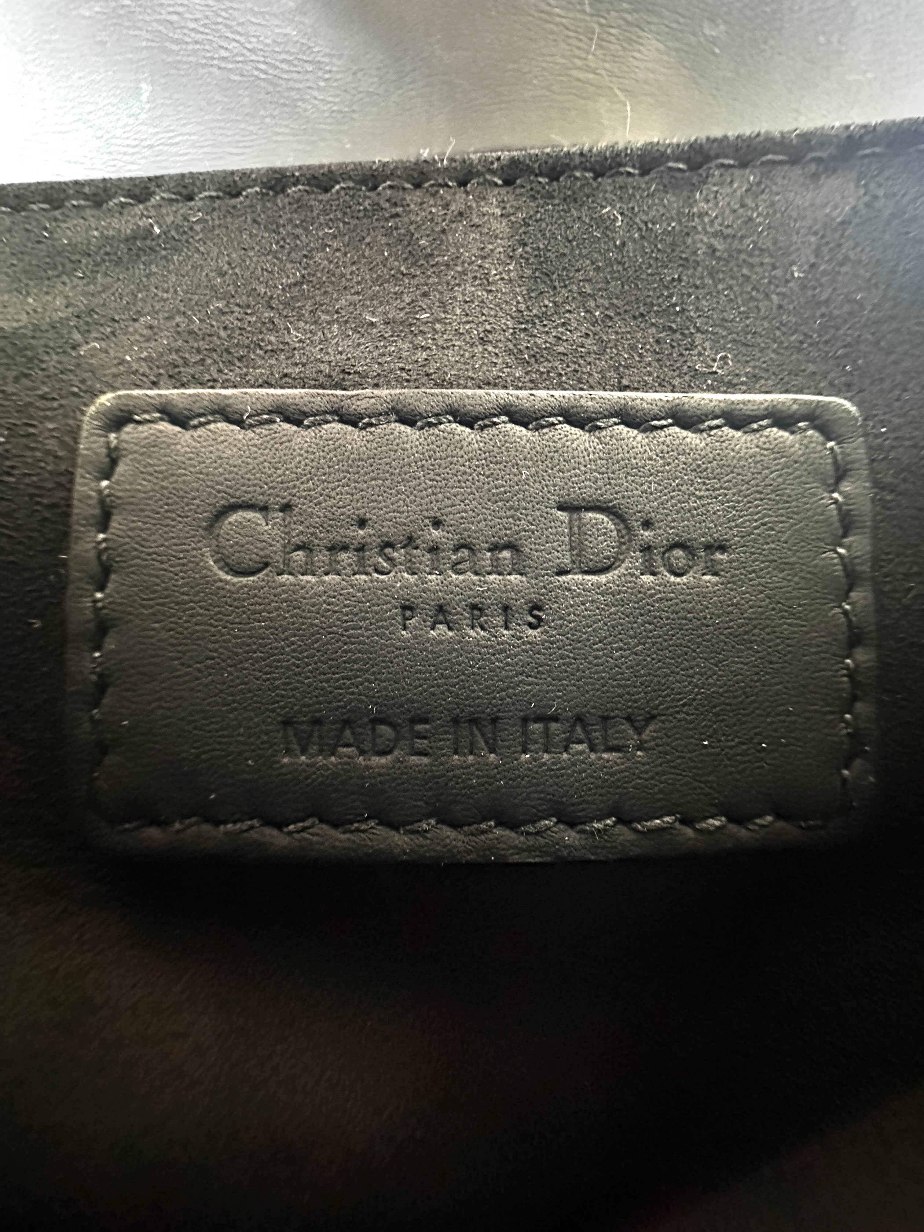 Christian Dior Ultra Matte Black Leather Small Size Saddle Bag DR606