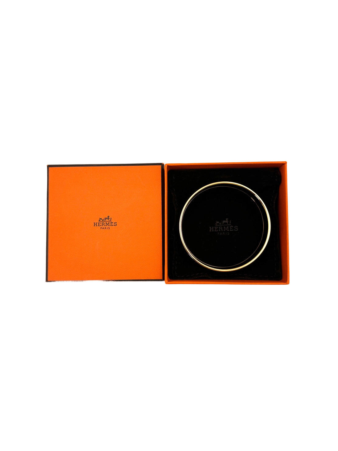 Hermes Orange Wide Enamel Bangle IRIS108