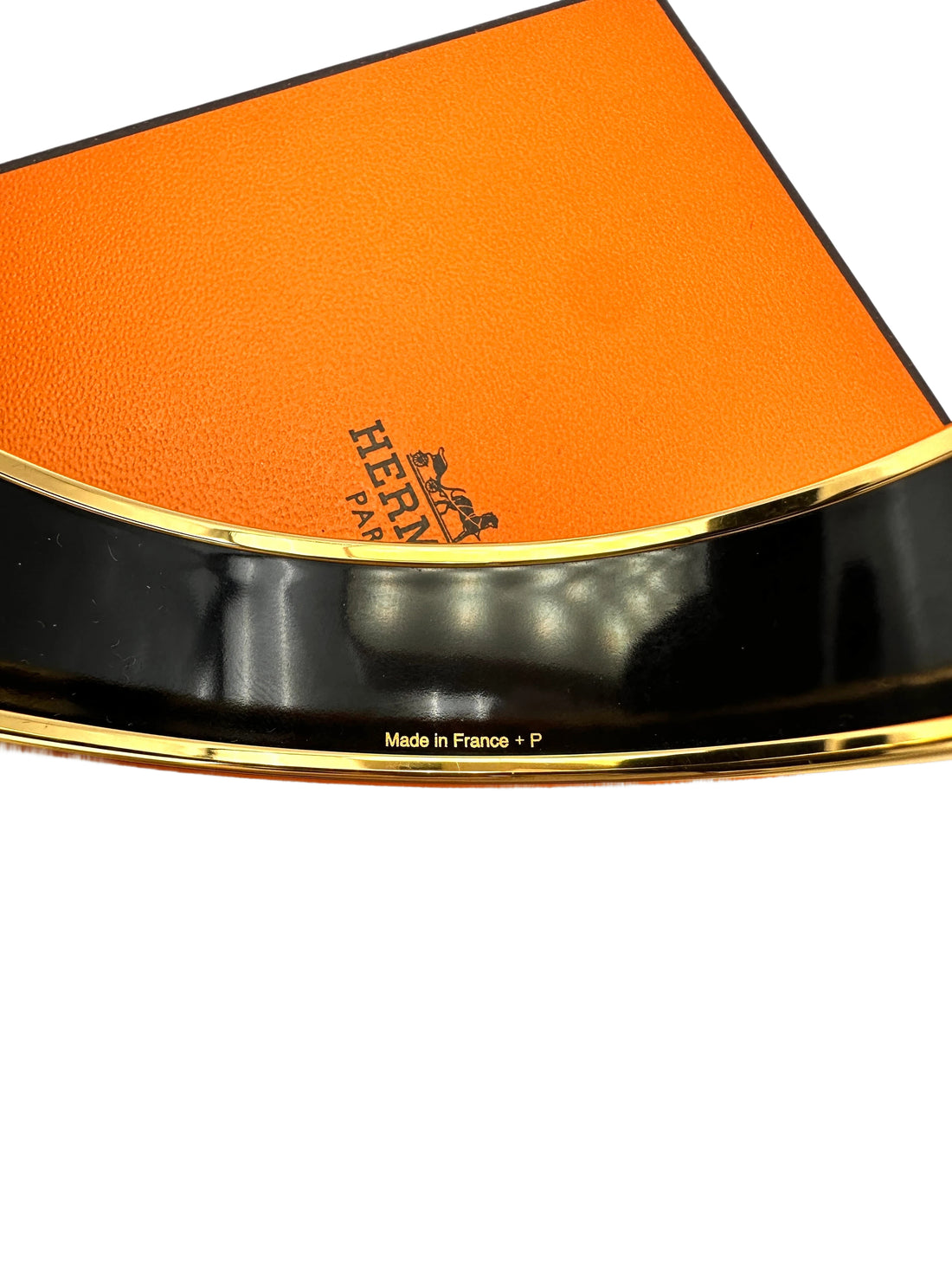 Hermes Orange Wide Enamel Bangle IRIS108