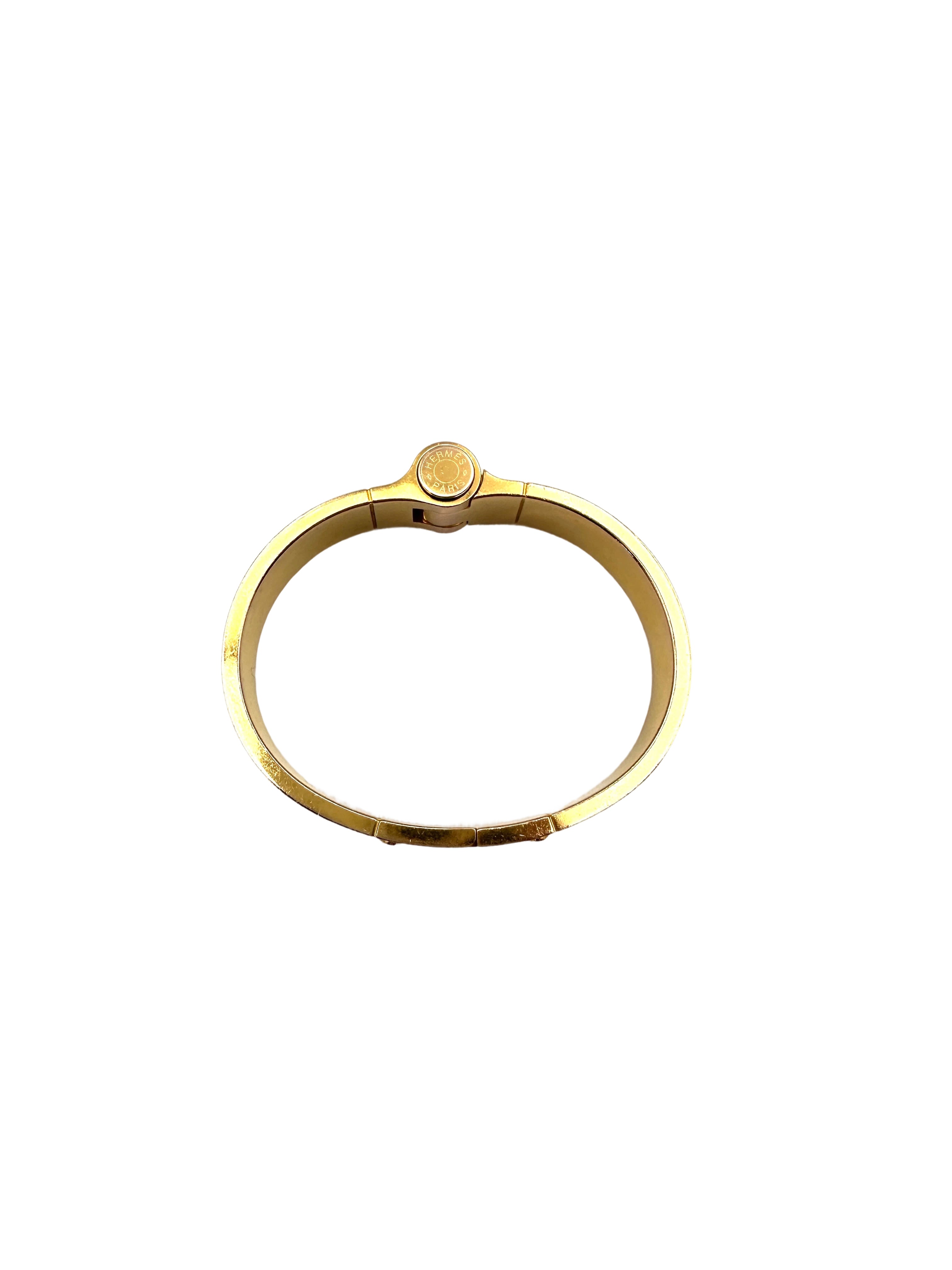 Hermes Savana Dance Charniere Hinged Enamel Bracelet IRIS103