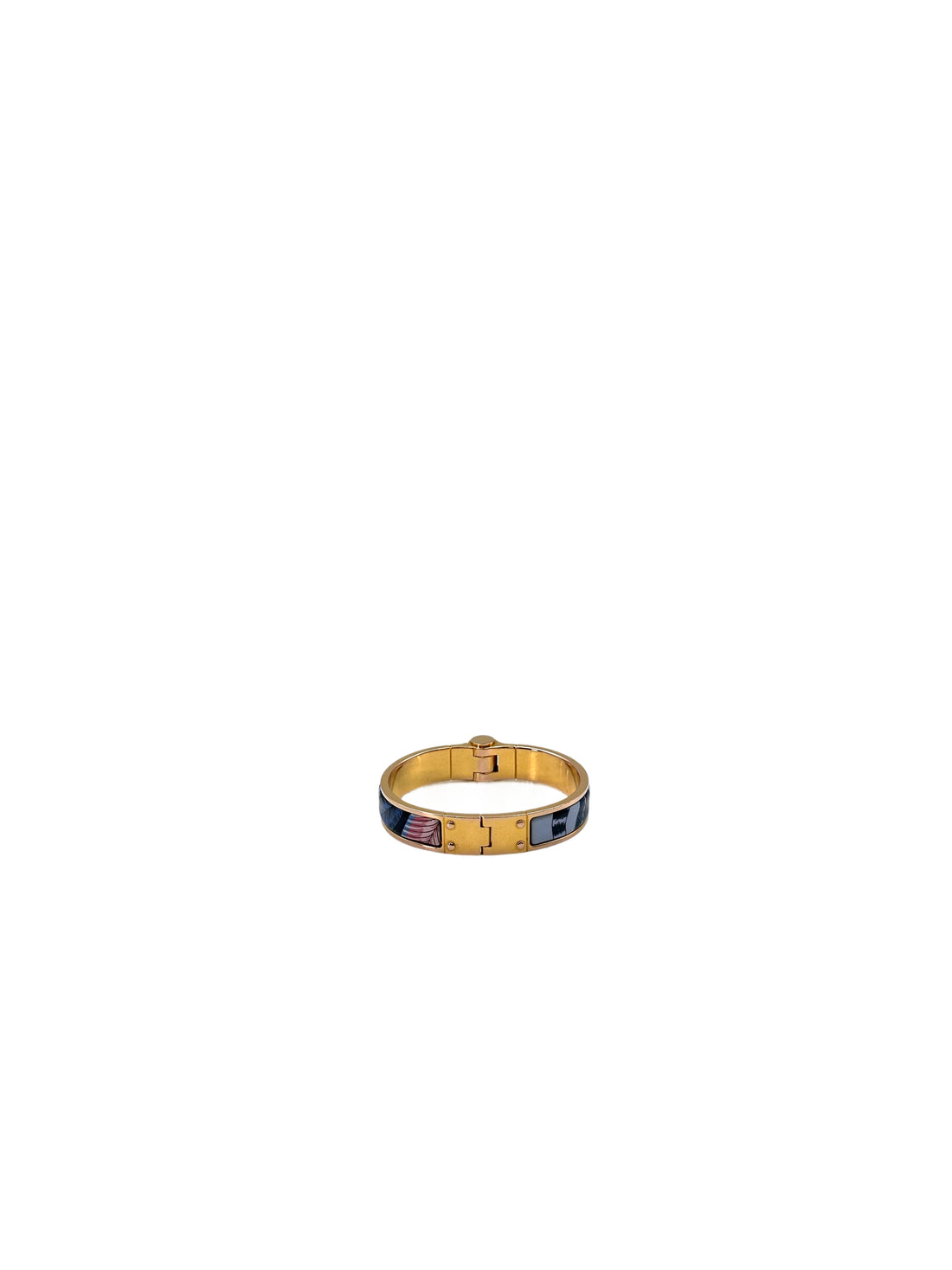 Hermes Savana Dance Charniere Hinged Enamel Bracelet IRIS103