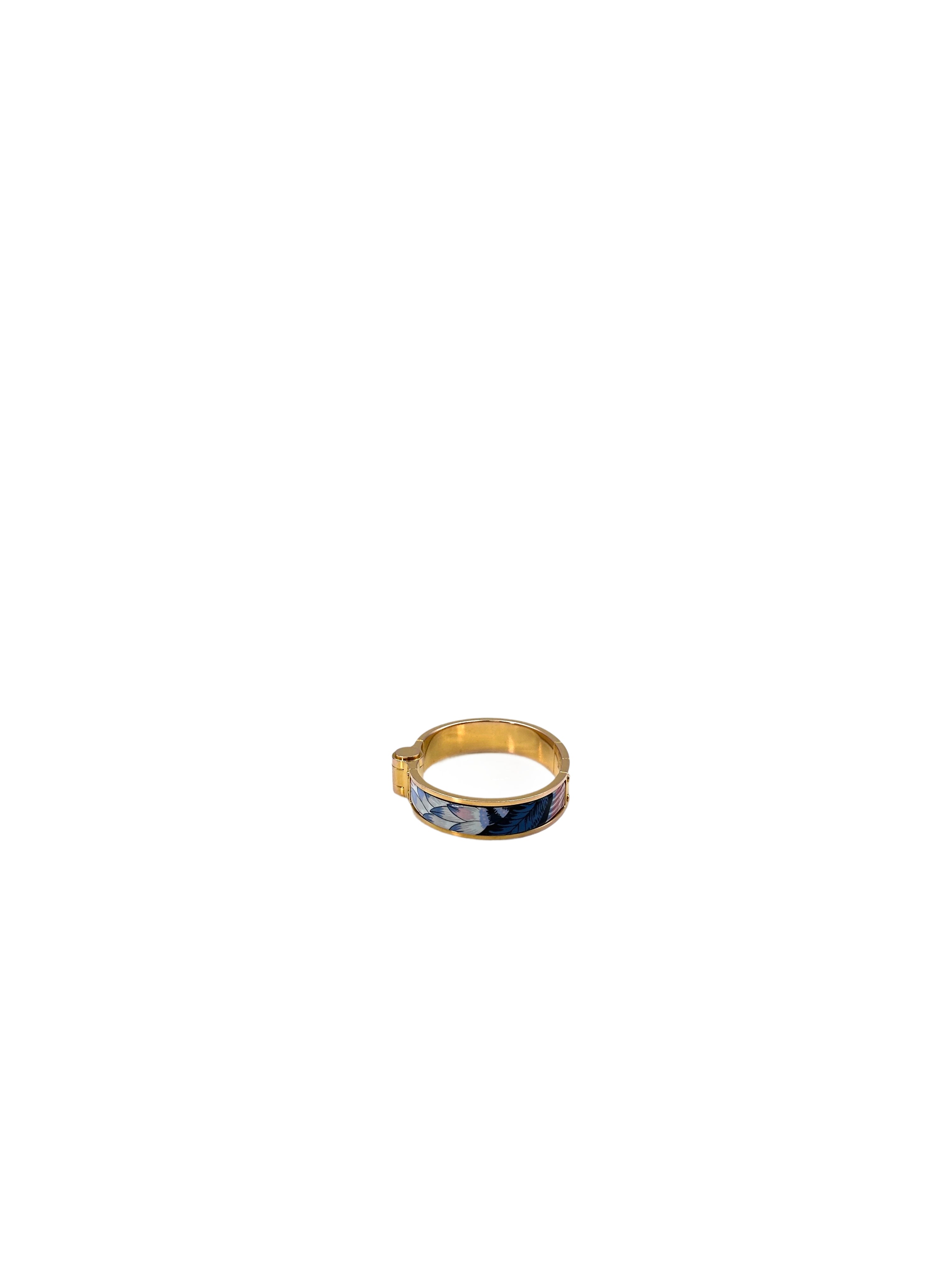 Hermes Savana Dance Charniere Hinged Enamel Bracelet IRIS103