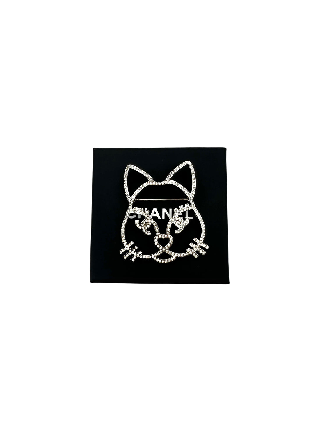 Chanel Crystal Choupette Cat Emoji Brooch IRIS105