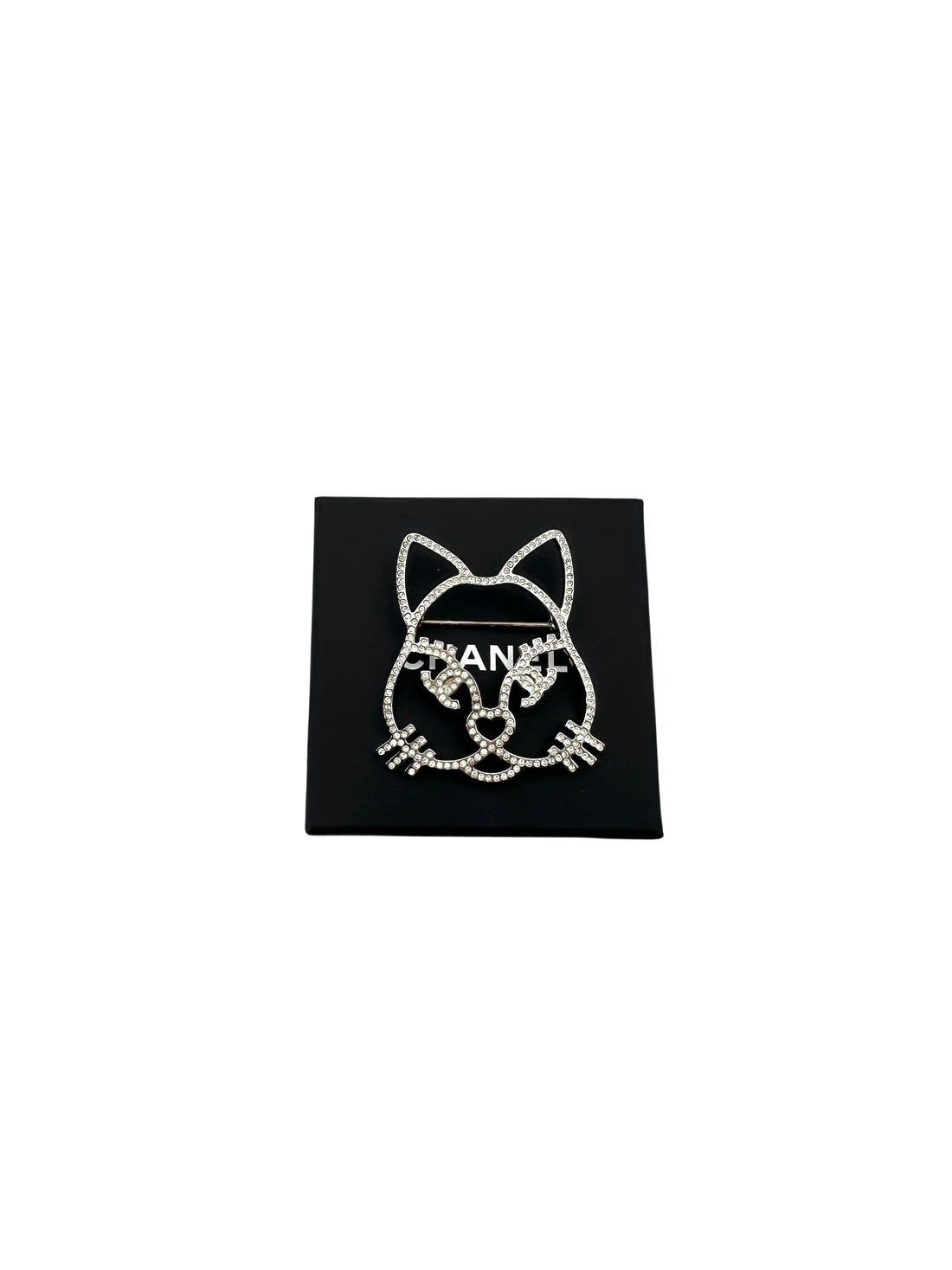 Chanel Crystal Choupette Cat Emoji Brooch IRIS105