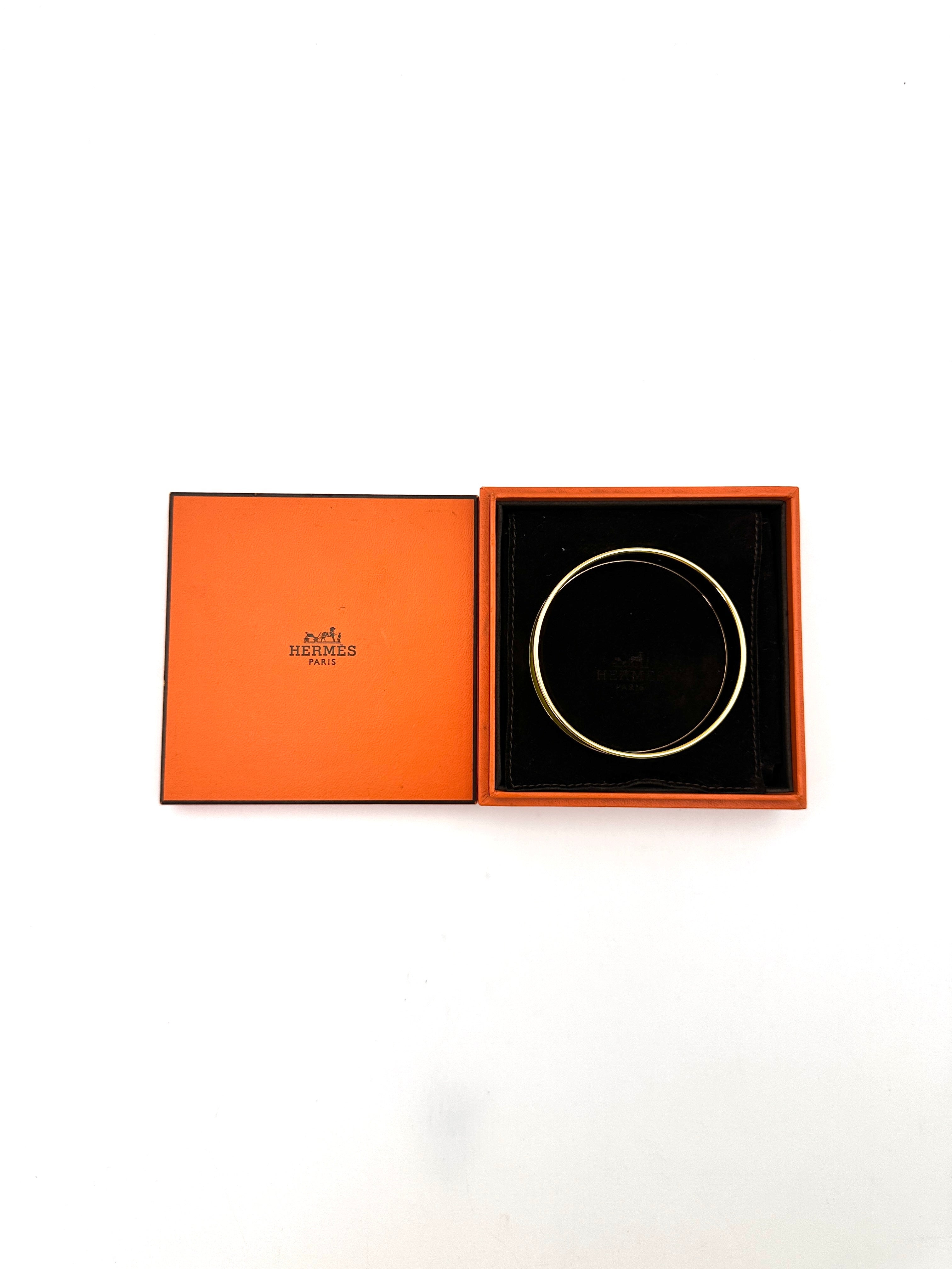 Hermes Yellow Enamel Caleche Bangle IRIS109