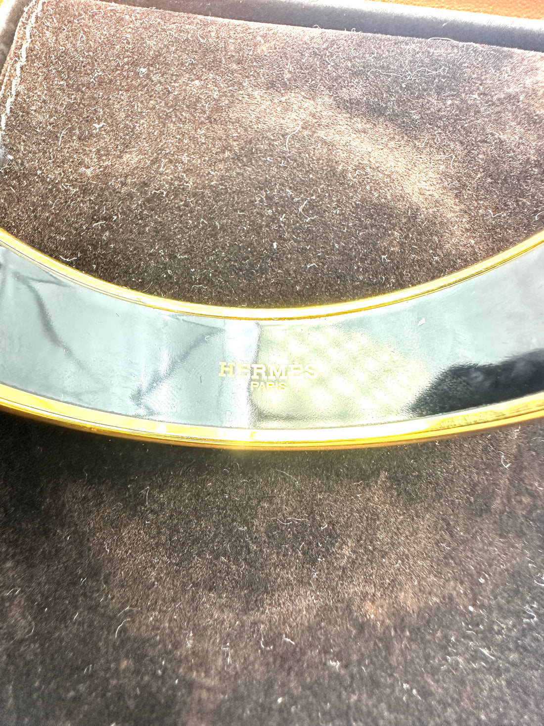 Hermes Yellow Enamel Caleche Bangle IRIS109