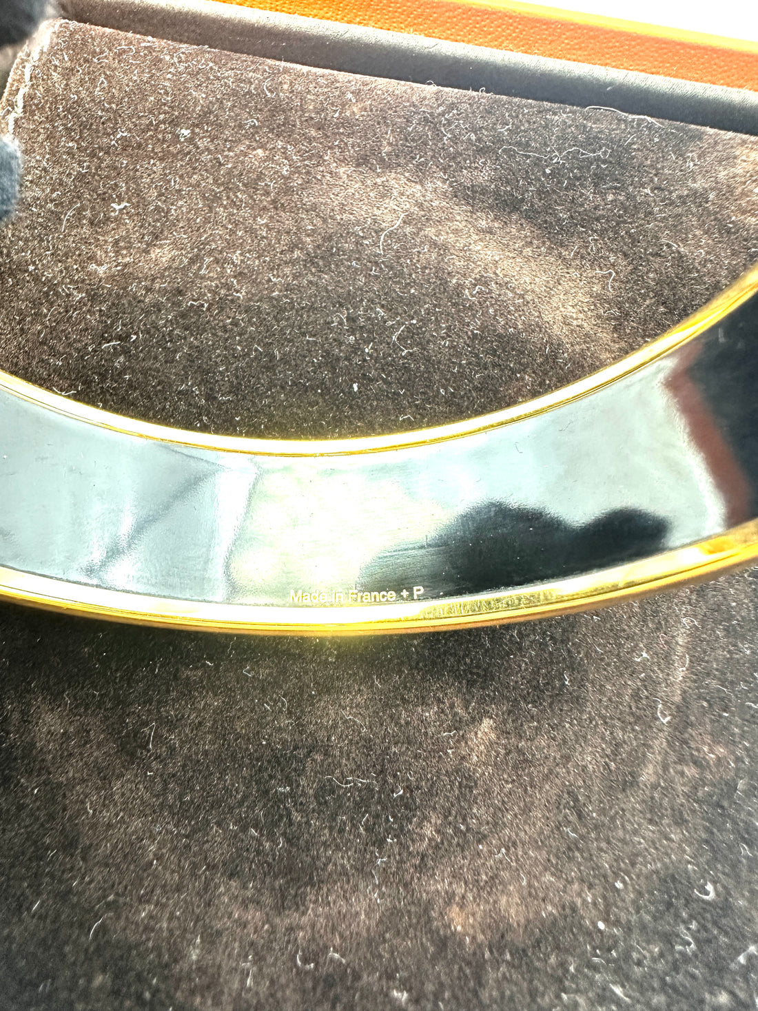 Hermes Yellow Enamel Caleche Bangle IRIS109