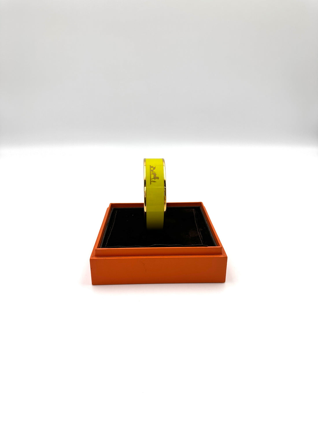 Hermes Yellow Enamel Caleche Bangle IRIS109