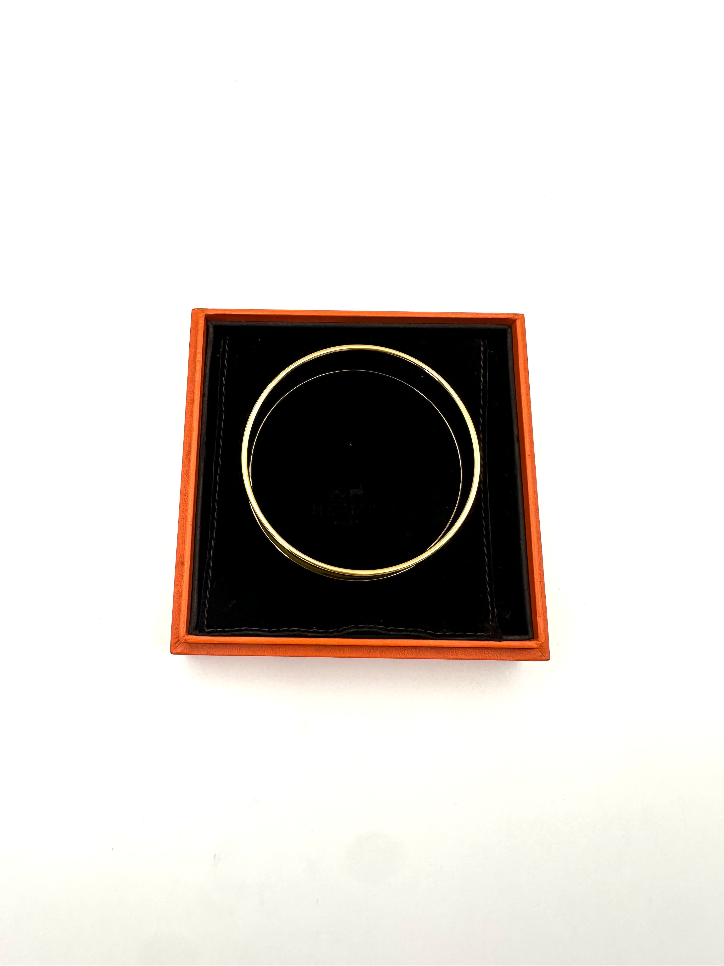 Hermes Yellow Enamel Caleche Bangle IRIS109