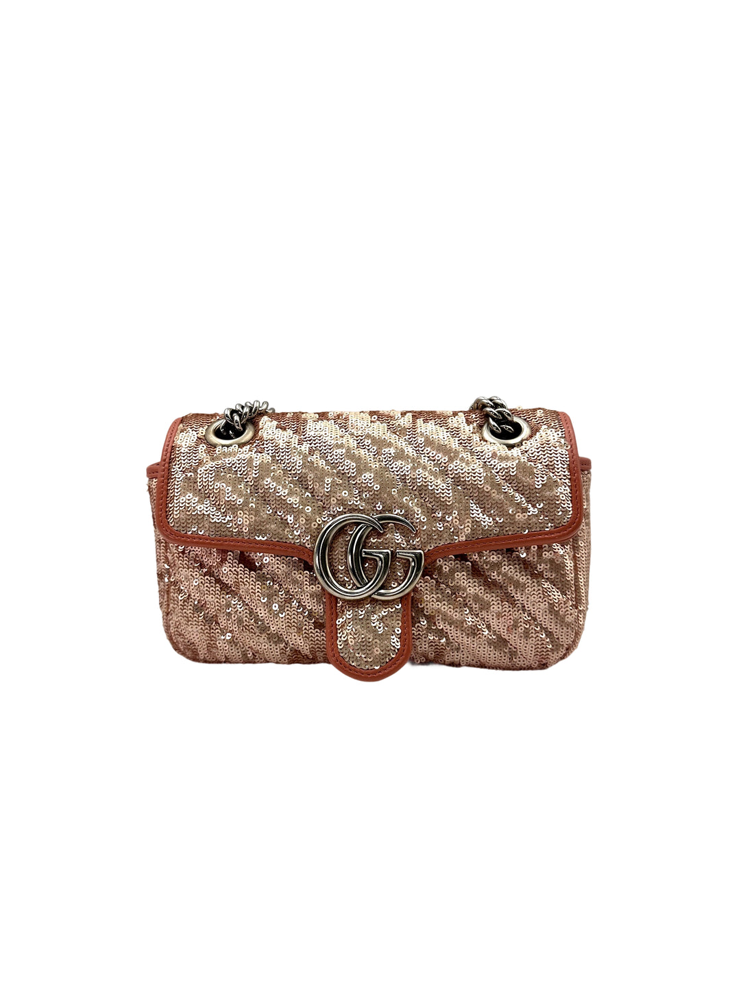 Gucci GG Marmont Pink/Silver Sequin Flap Bag GG800