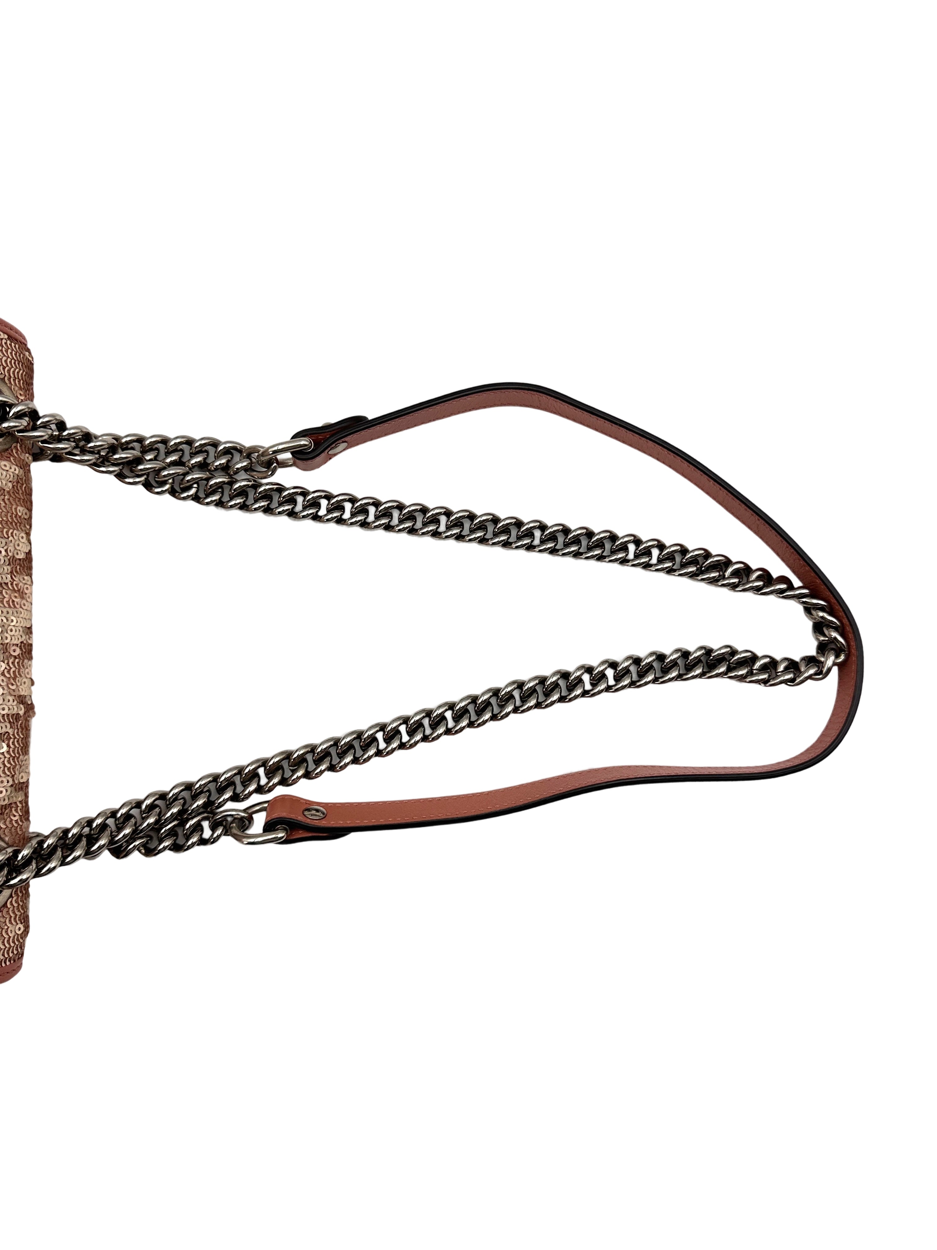 Gucci GG Marmont Pink/Silver Sequin Flap Bag GG800
