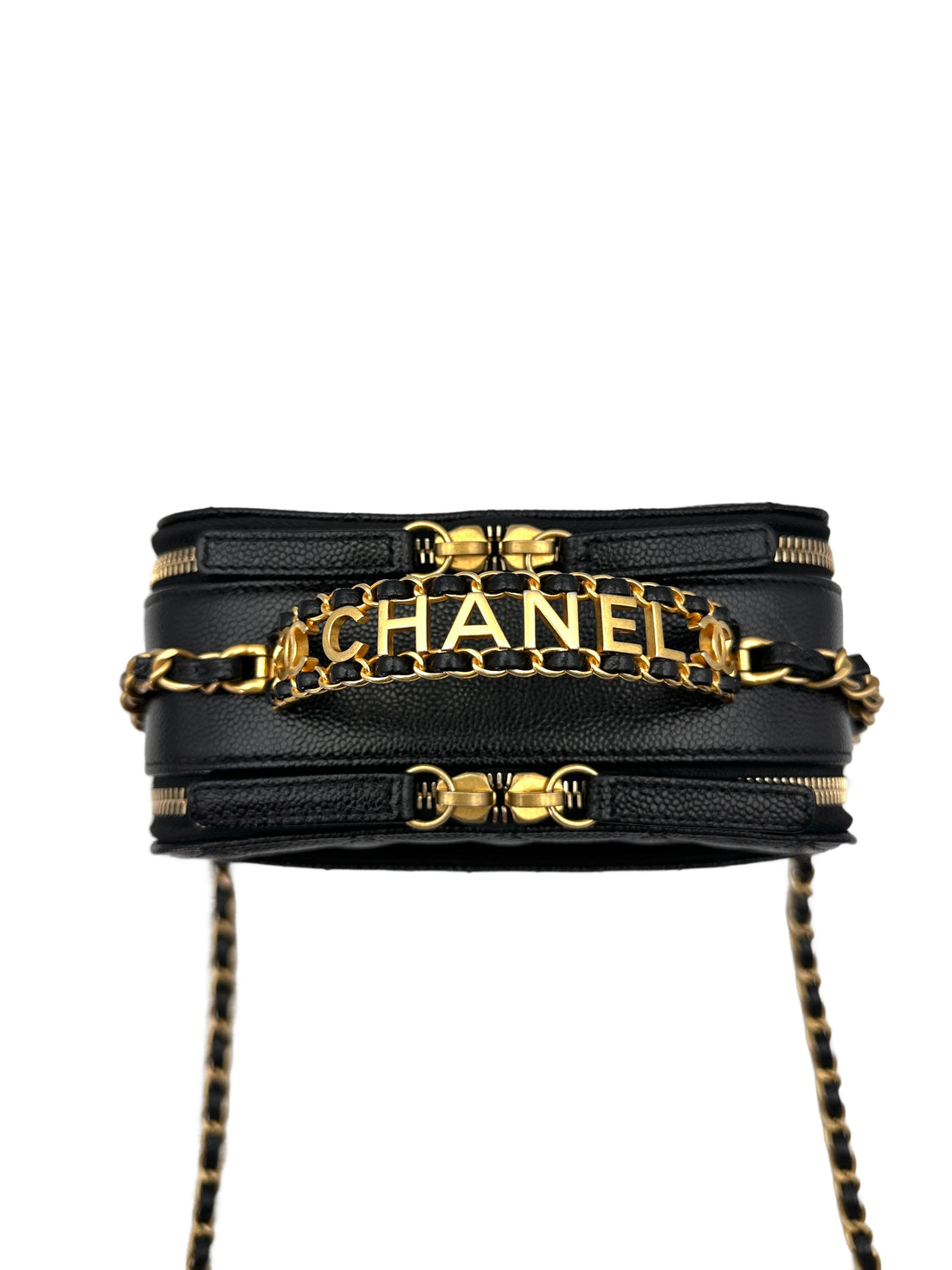 Chanel 22S Black Quilted Leather Top Handle Vanity Case(XE***LH) CC1629