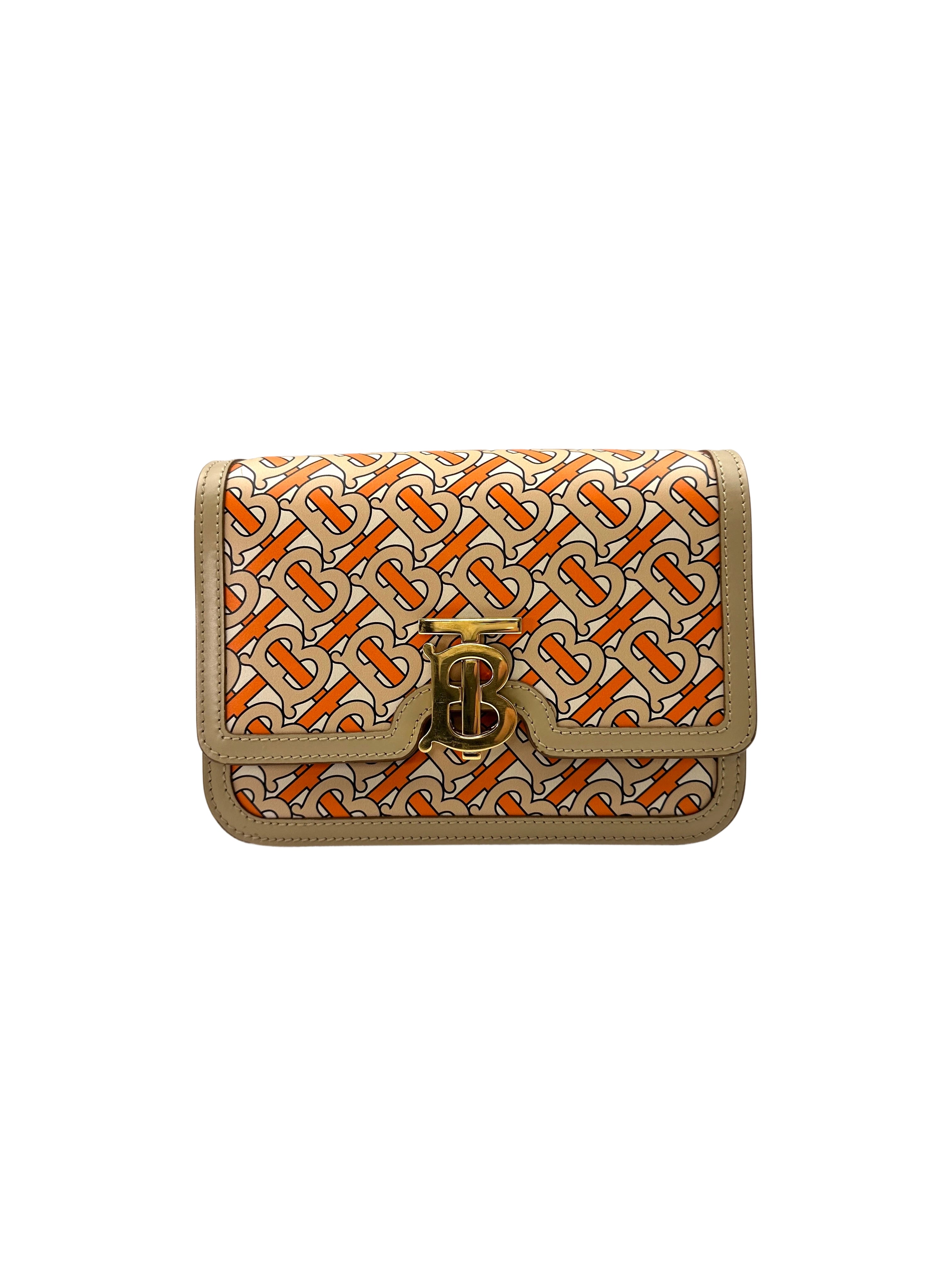 Burberry TB Monogram Print Leather Shoulder Bag BR44