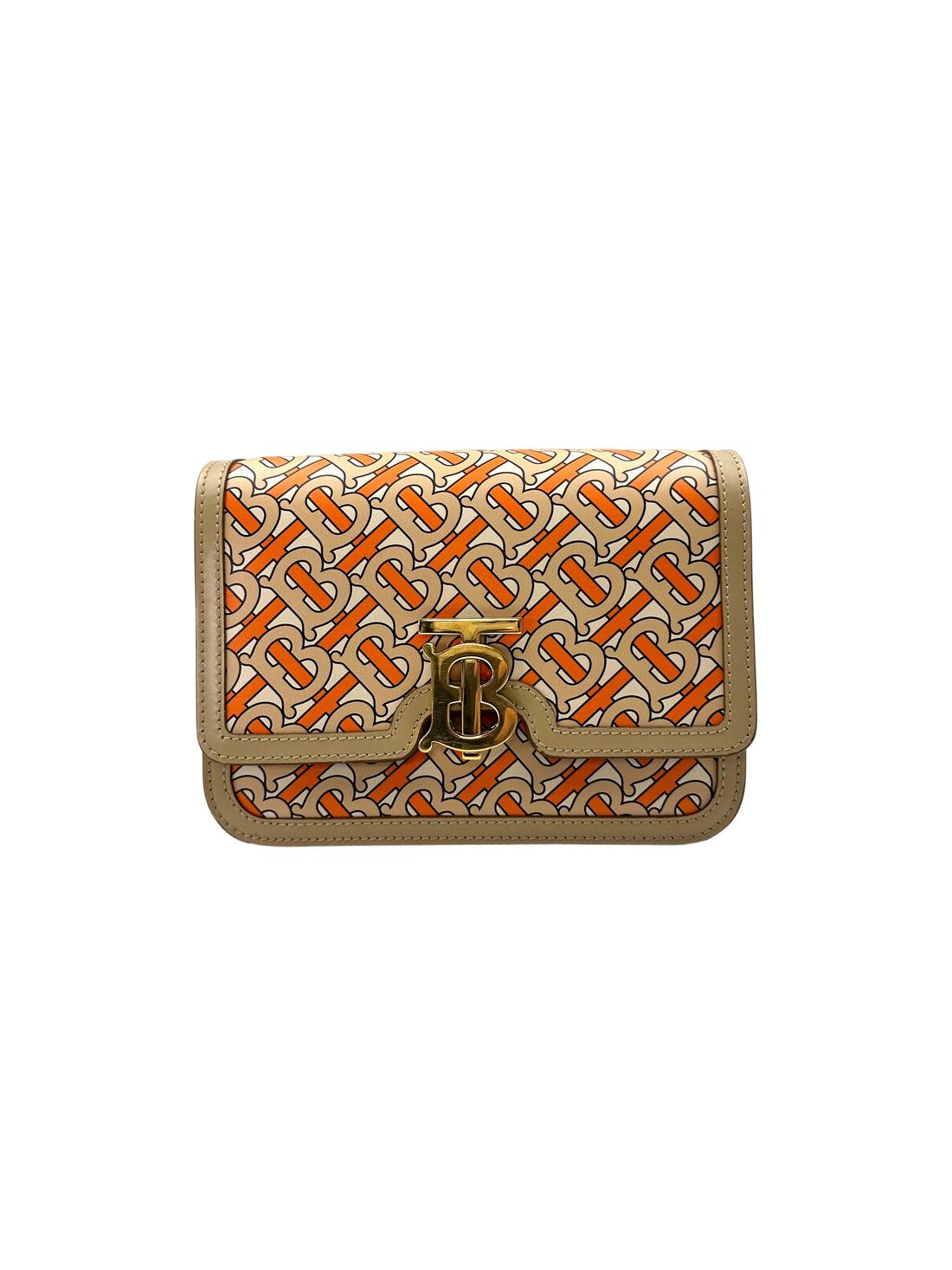 Burberry TB Monogram Print Leather Shoulder Bag BR44