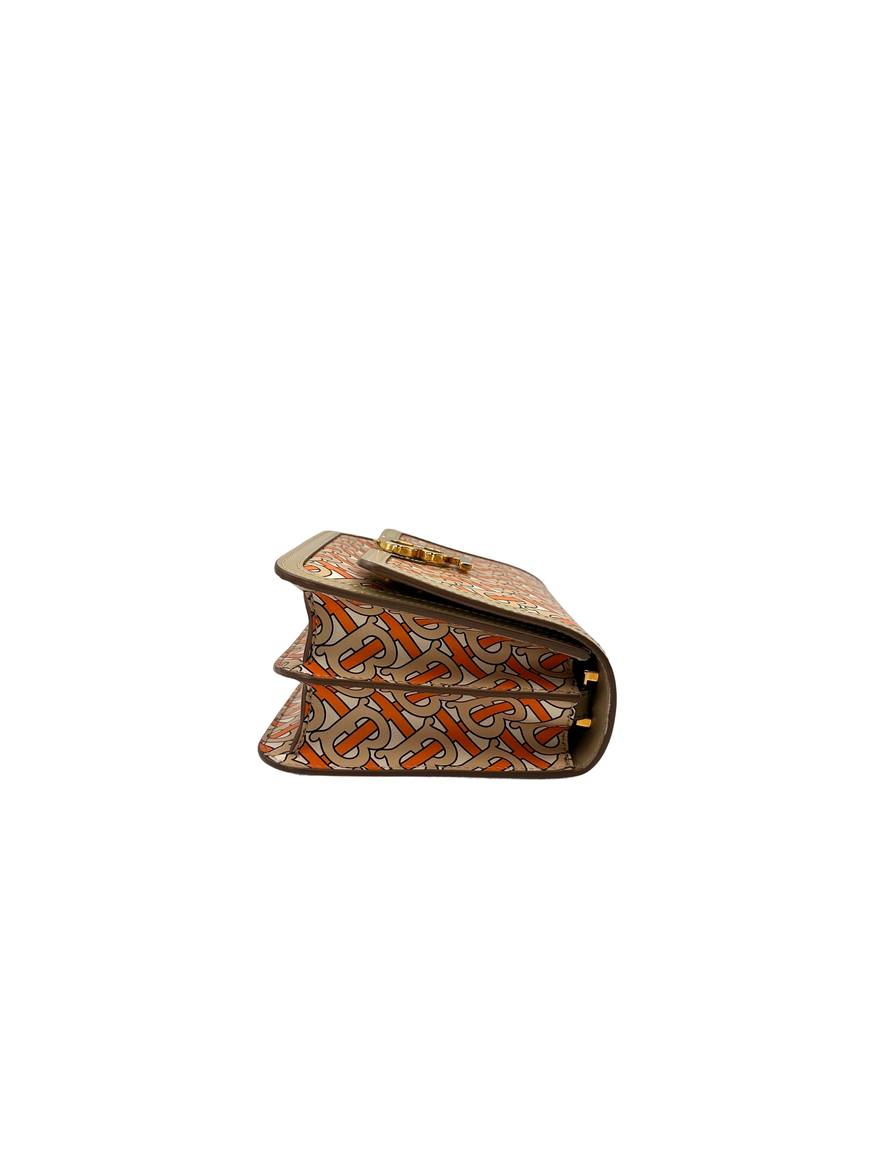 Burberry TB Monogram Print Leather Shoulder Bag BR44
