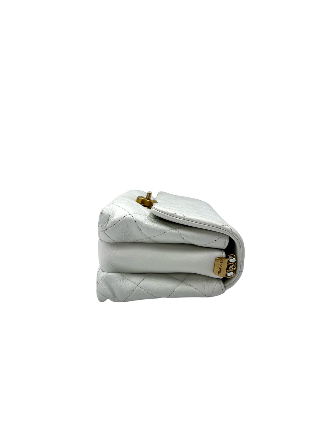 Chanel 23S White Quilted Leather Flap Bag With Gold Hardware(KA***9E) IRIS100