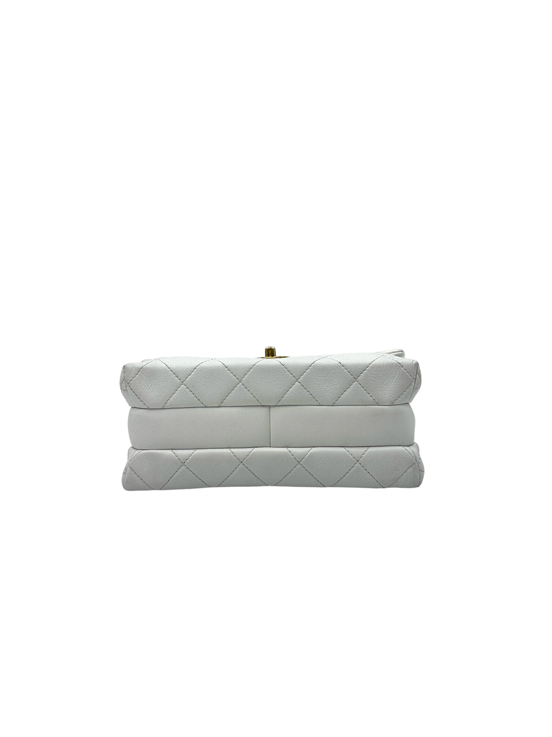 Chanel 23S White Quilted Leather Flap Bag With Gold Hardware(KA***9E) IRIS100