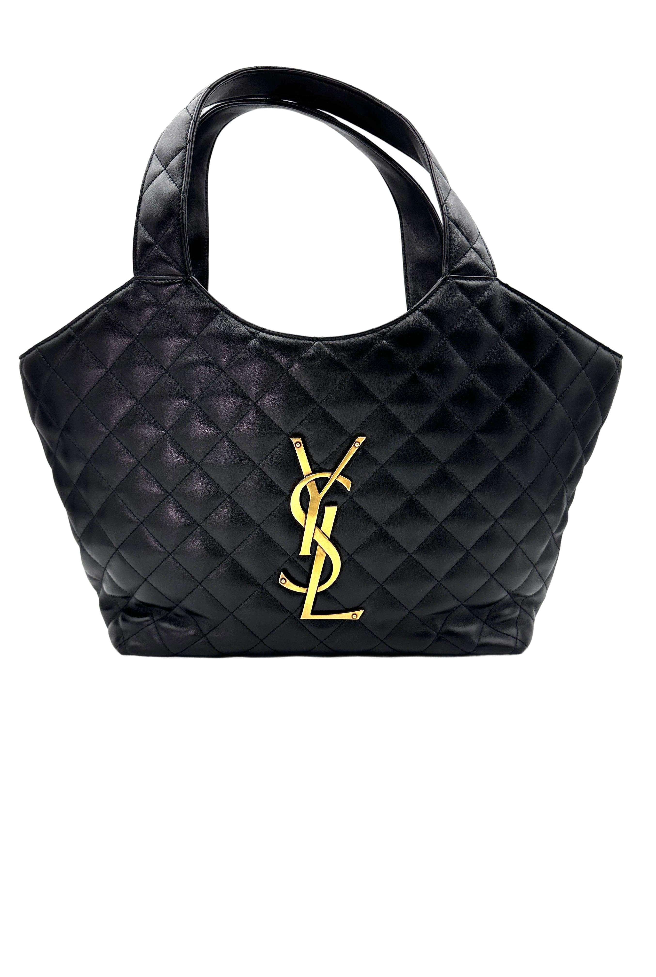 Saint Laurent YSL Icare Maxi Black Quilted Lambskin Large Size Shopping Bag SL180