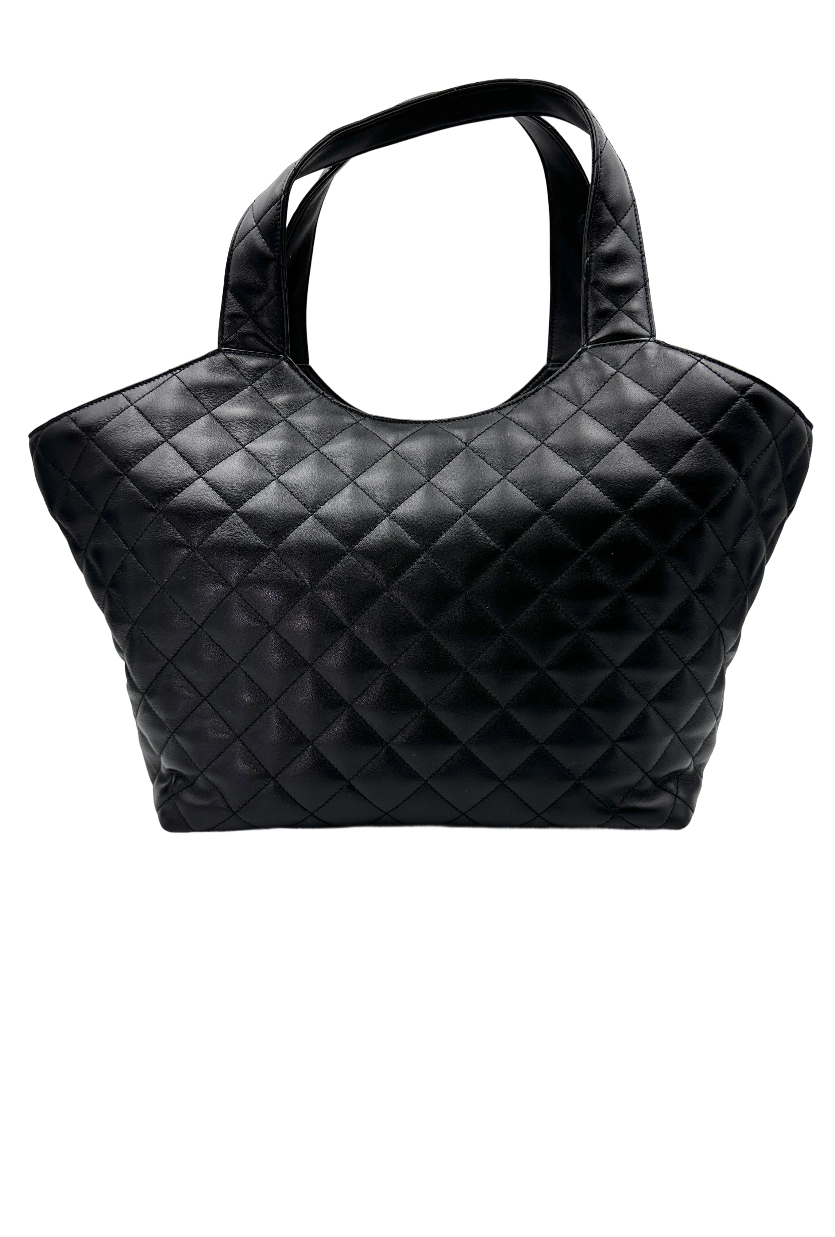 Saint Laurent YSL Icare Maxi Black Quilted Lambskin Large Size Shopping Bag SL180