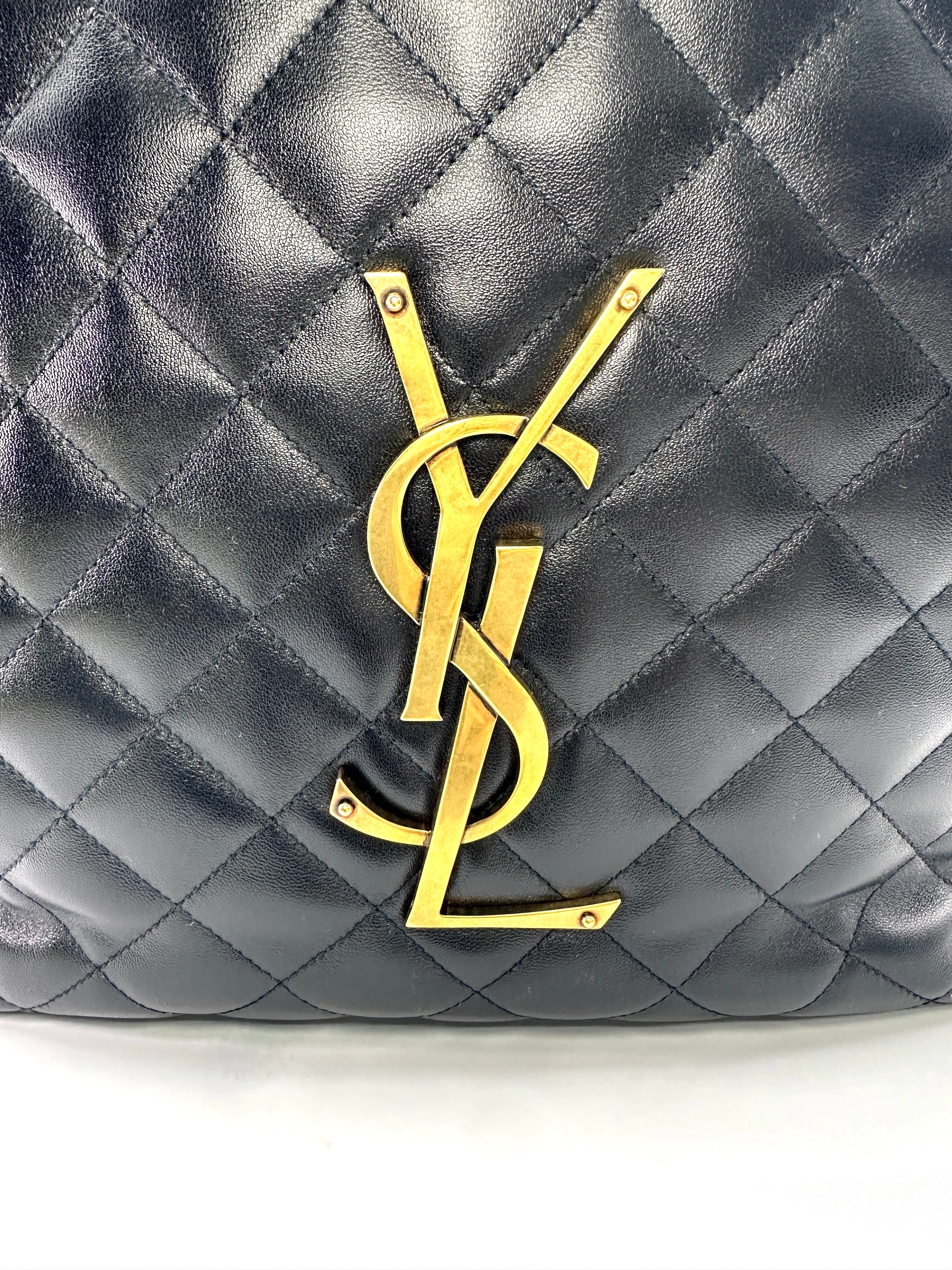Saint Laurent YSL Icare Maxi Black Quilted Lambskin Large Size Shopping Bag SL180