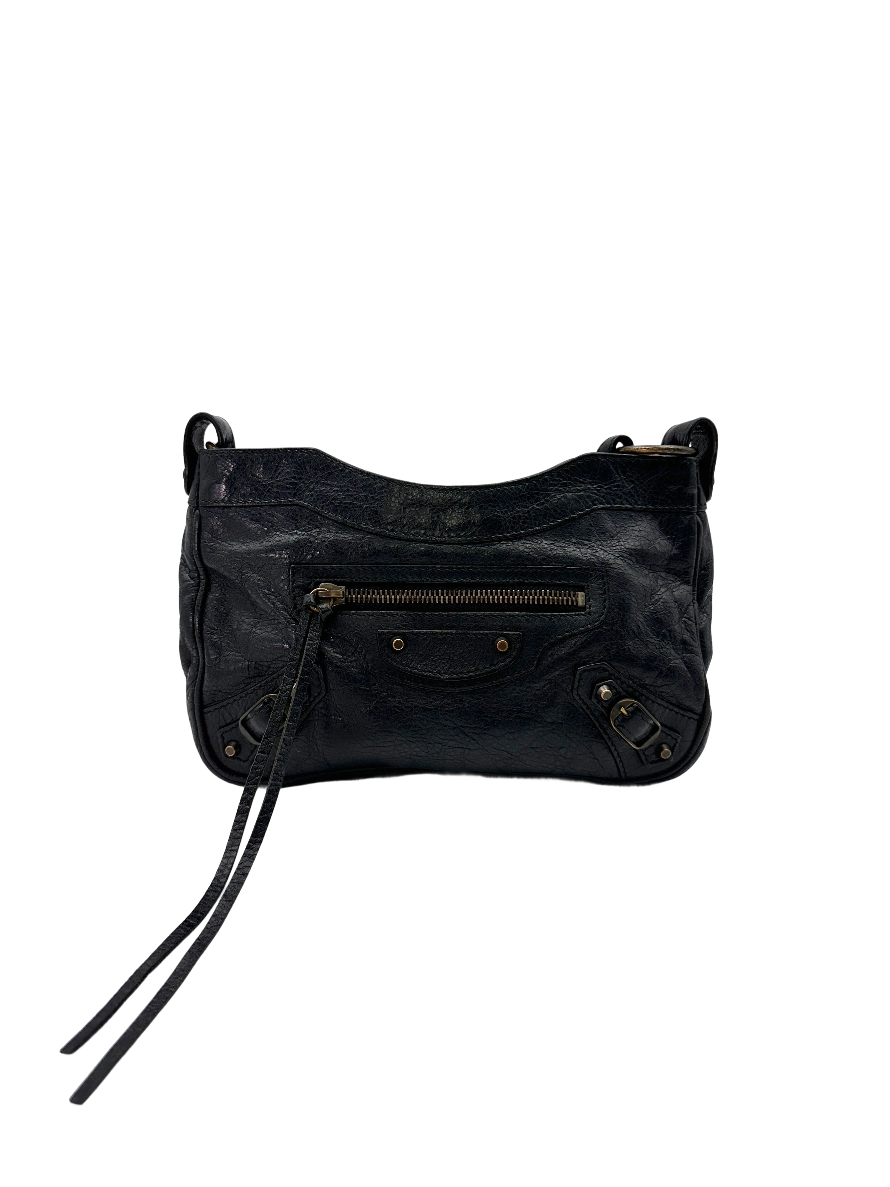 Balenciaga Black Leather Moto Bag BB60