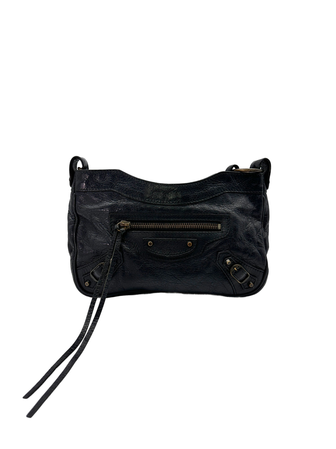 Balenciaga Black Leather Moto Bag BB60