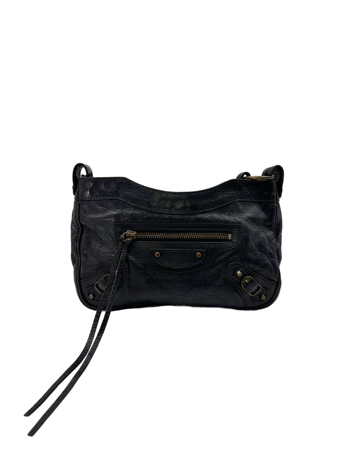 Balenciaga Black Leather Moto Bag BB60