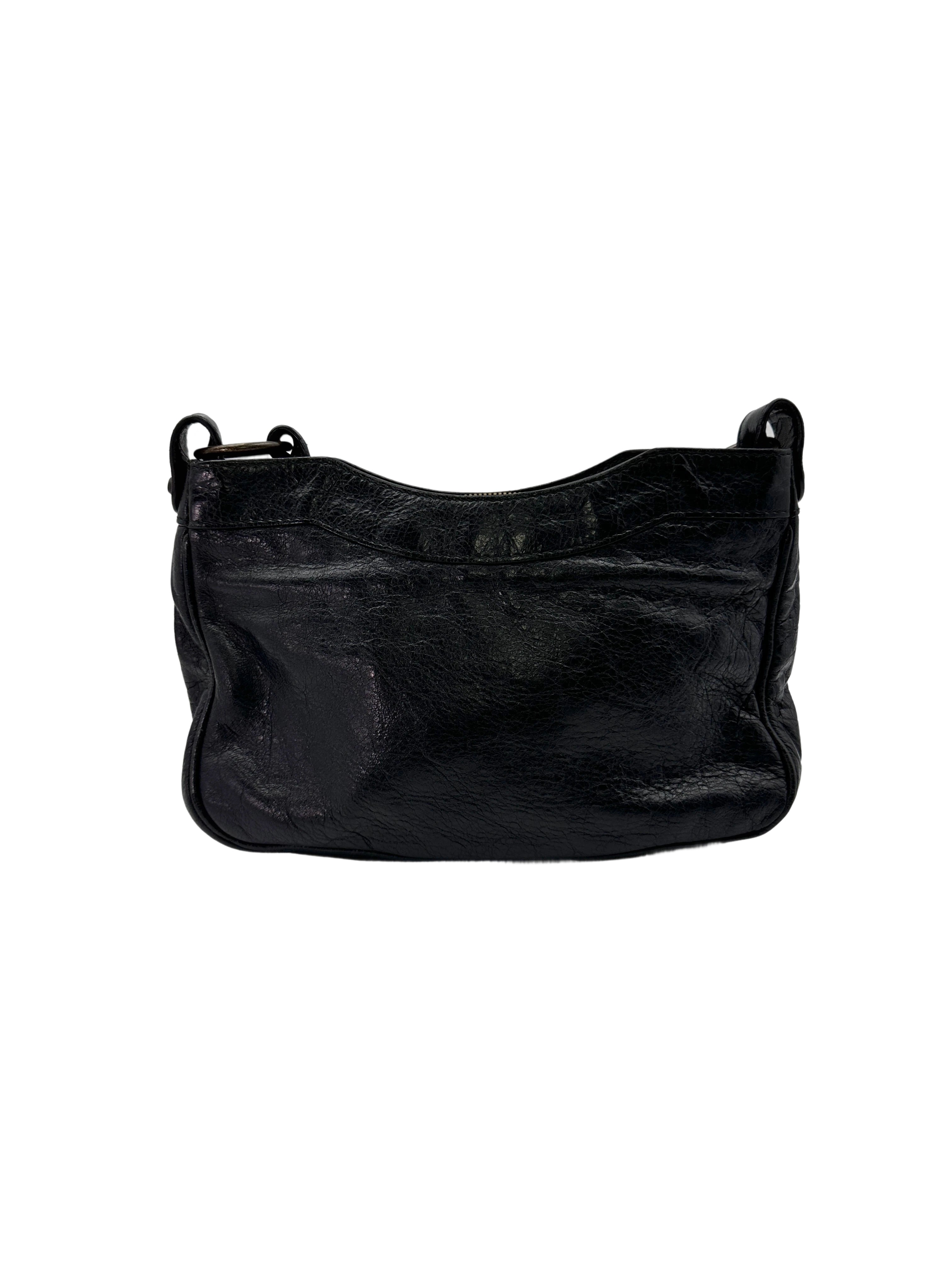 Balenciaga Black Leather Moto Bag BB60