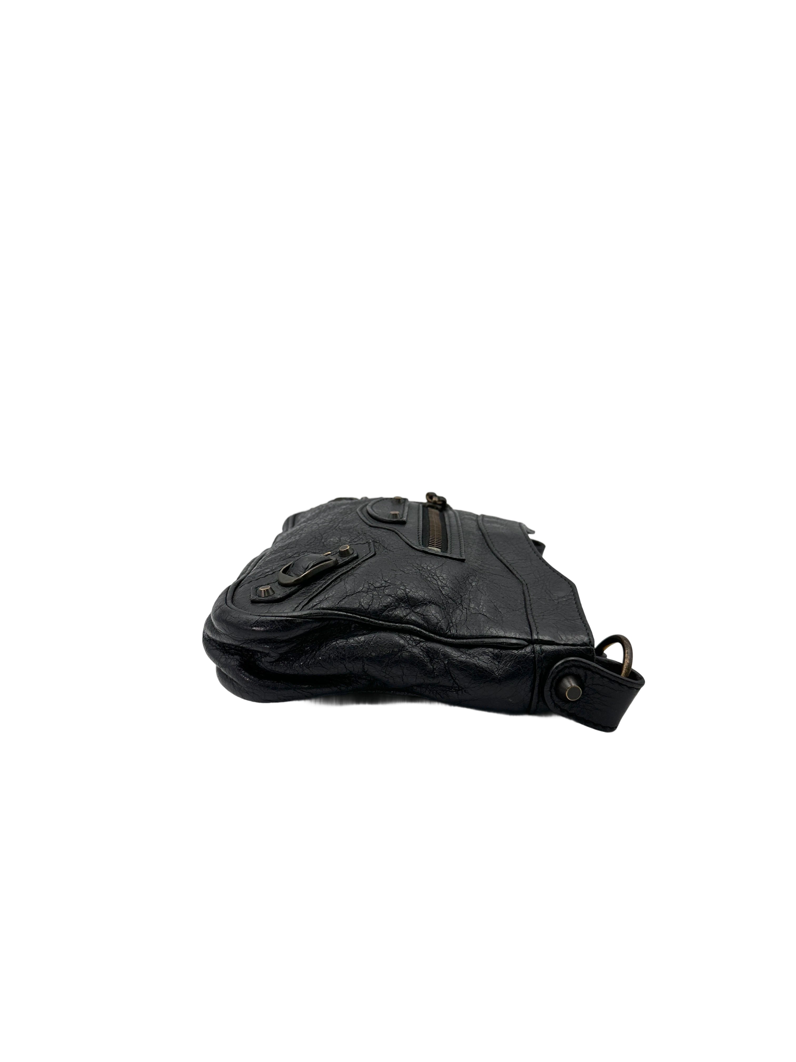 Balenciaga Black Leather Moto Bag BB60
