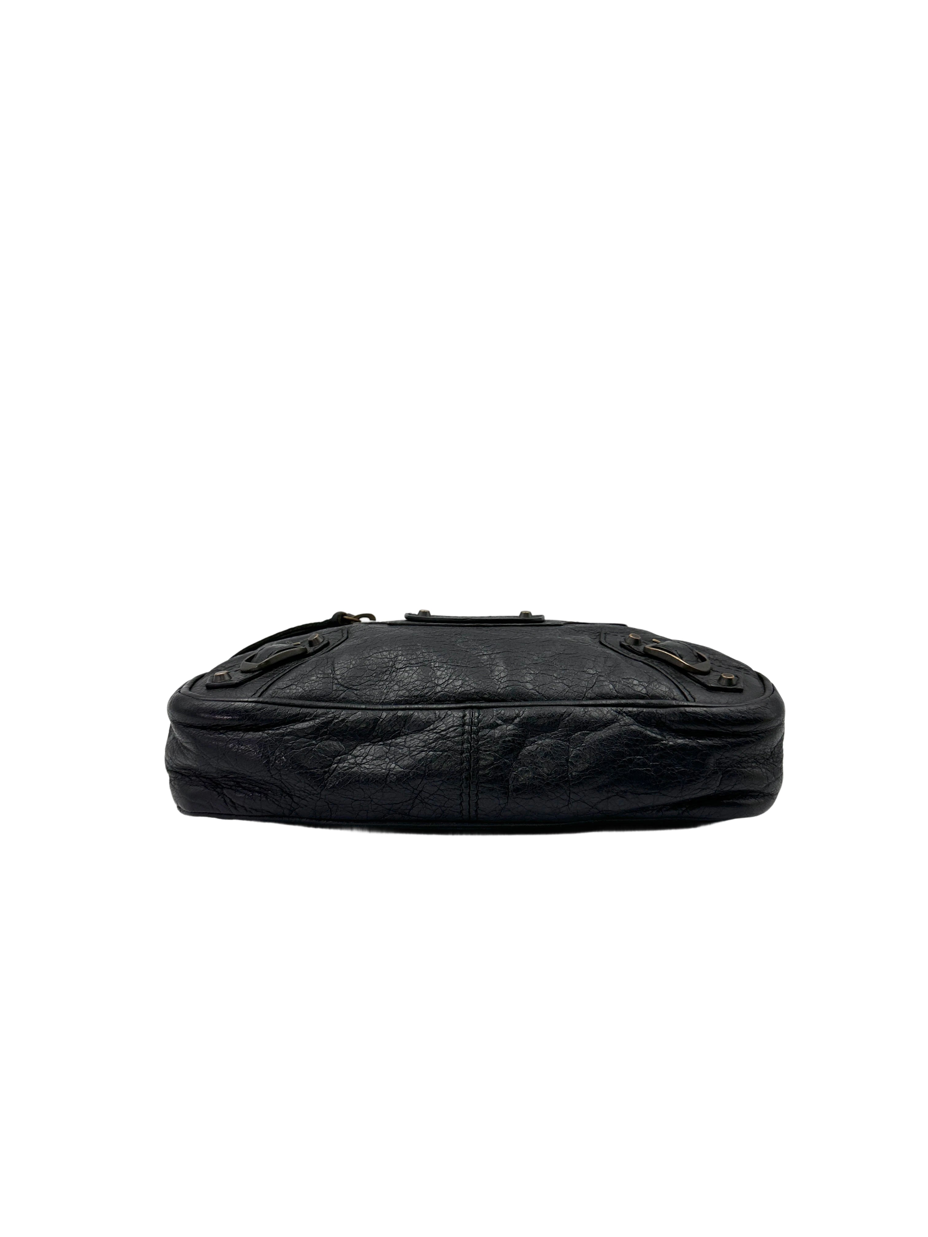 Balenciaga Black Leather Moto Bag BB60