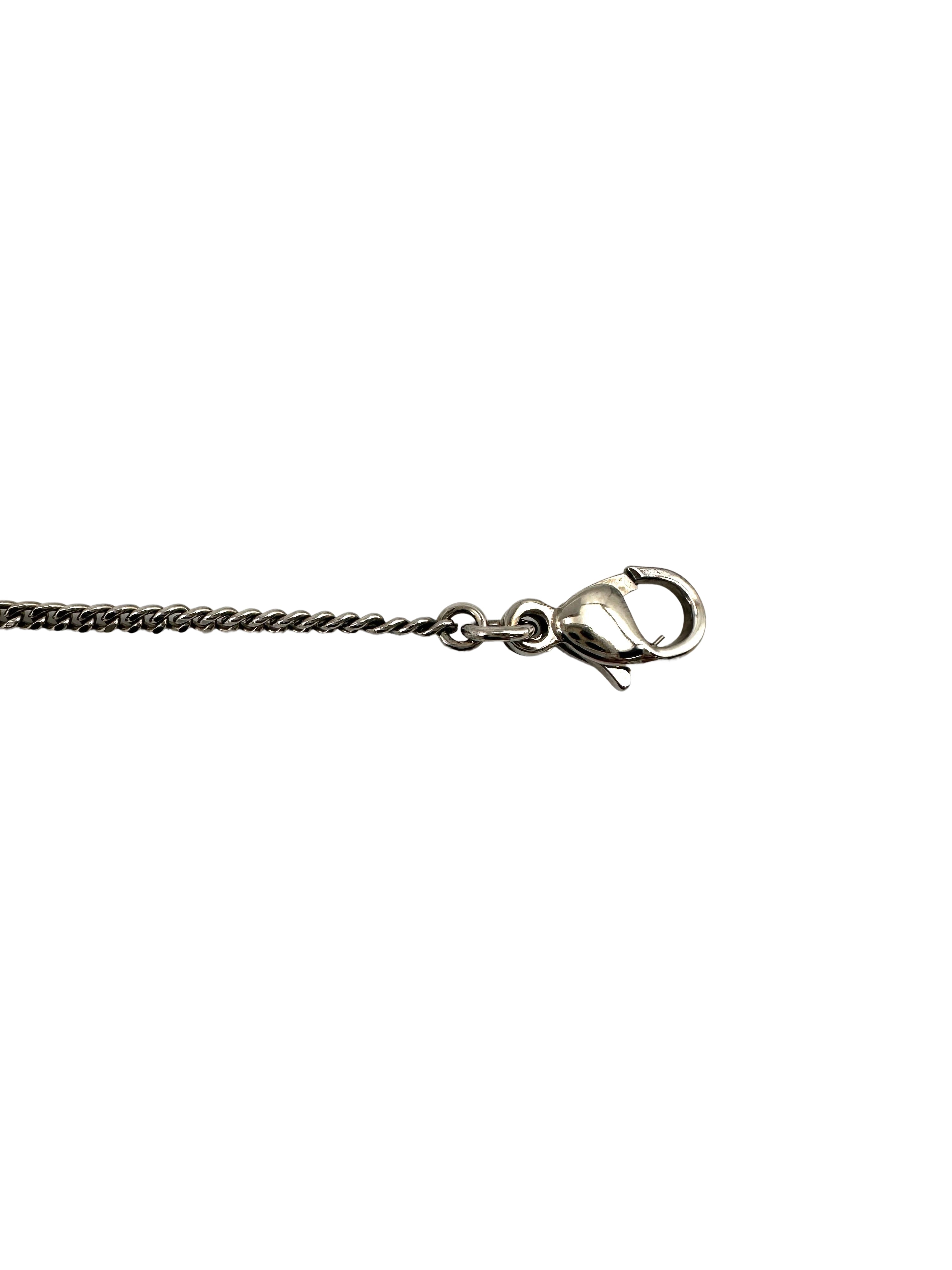 Chanel CC Logo Crystal Flower Pendant Necklace IRIS102