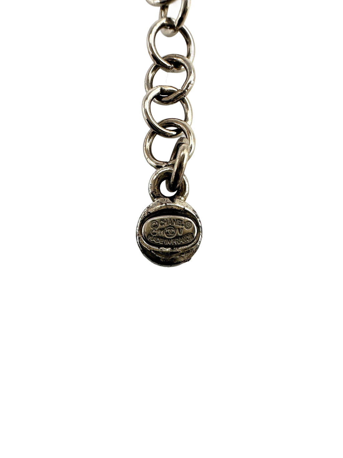 Chanel CC Logo Crystal Flower Pendant Necklace IRIS102