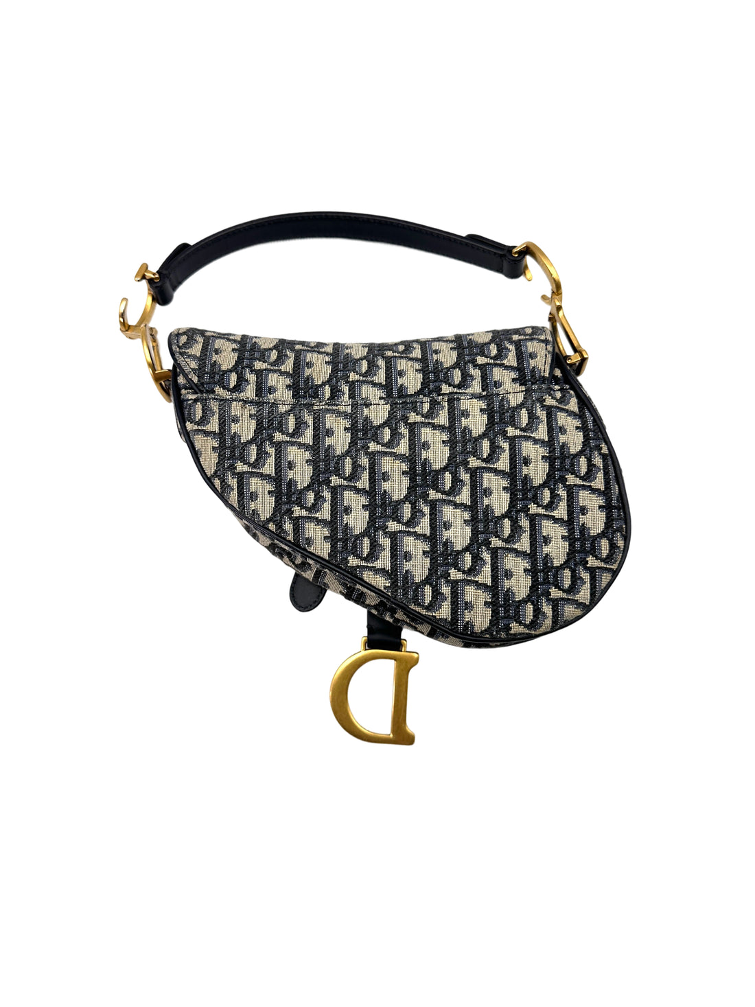 Christian Dior Oblique Black Jacquard Small Size Saddle Bag DR608