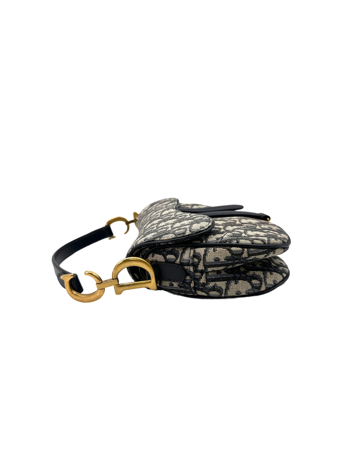 Christian Dior Oblique Black Jacquard Small Size Saddle Bag DR608