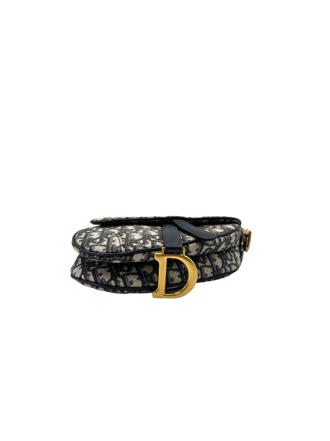 Christian Dior Oblique Black Jacquard Small Size Saddle Bag DR608
