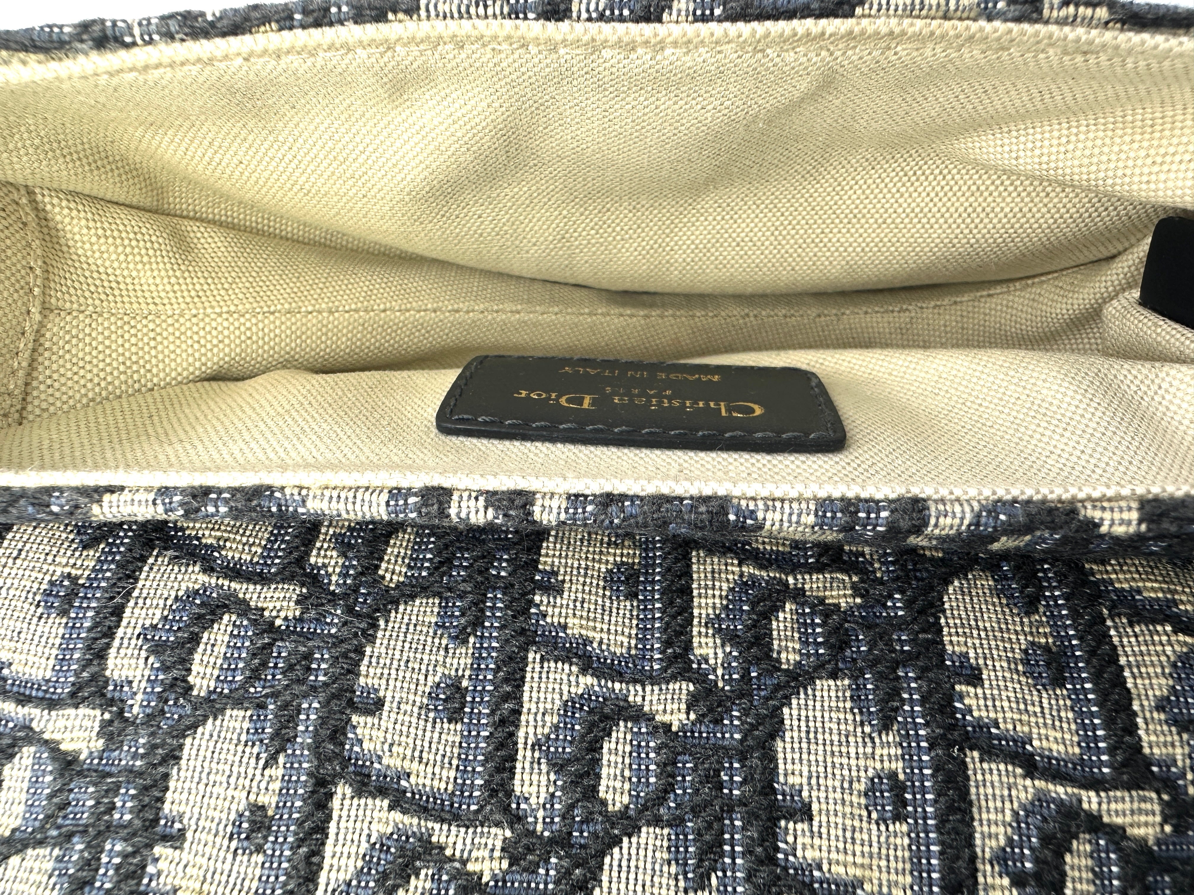 Christian Dior Oblique Black Jacquard Small Size Saddle Bag DR608