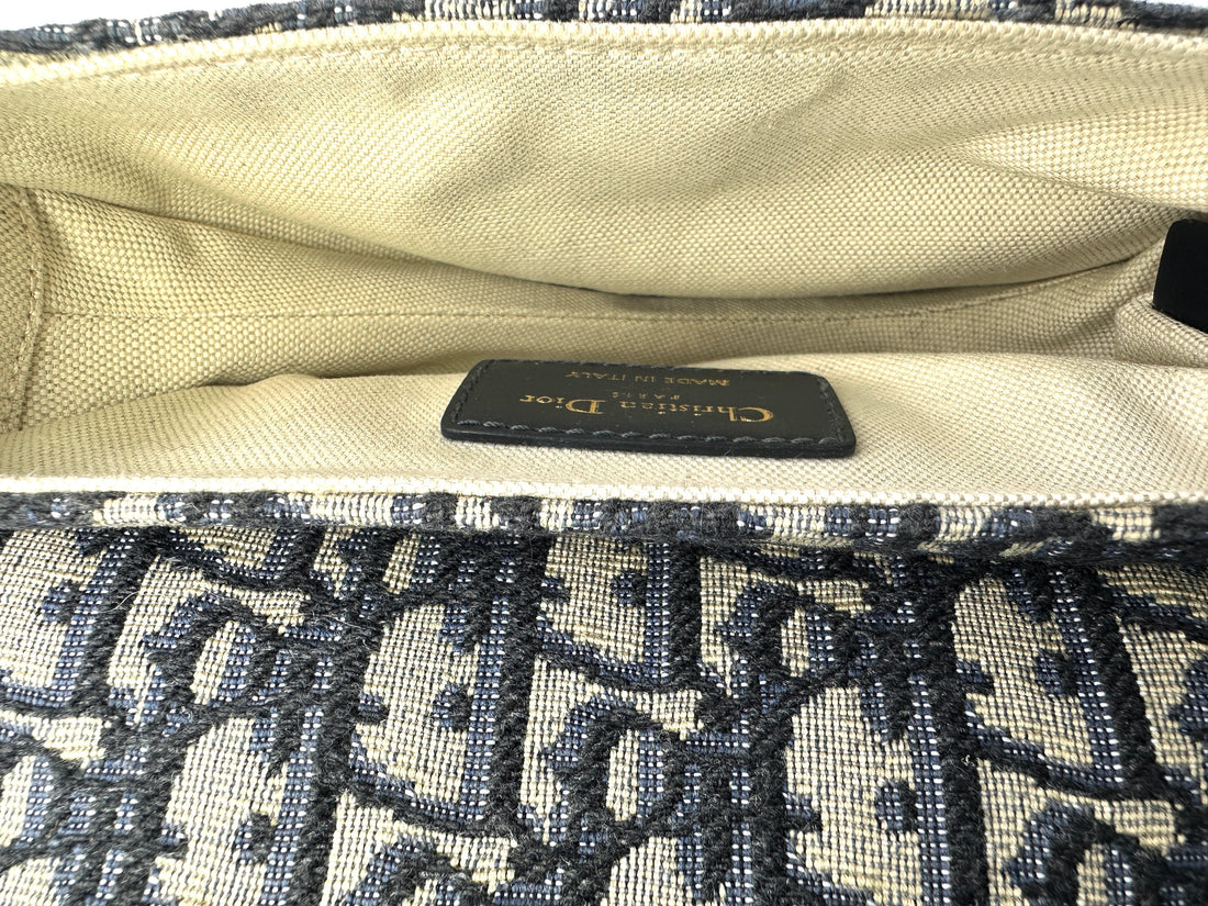 Christian Dior Oblique Black Jacquard Small Size Saddle Bag DR608