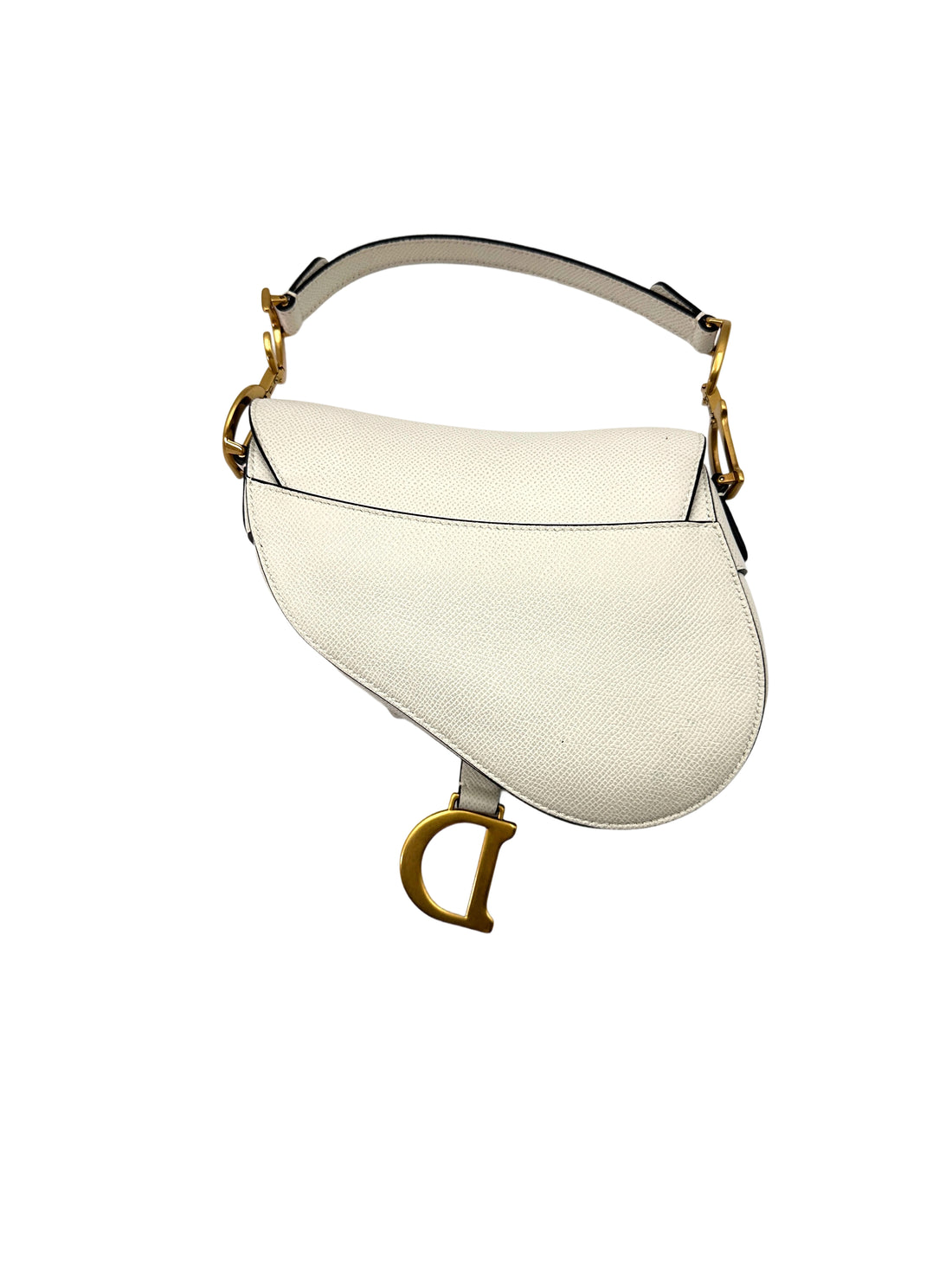 Christian Dior White Leather Saddle Bag DR607