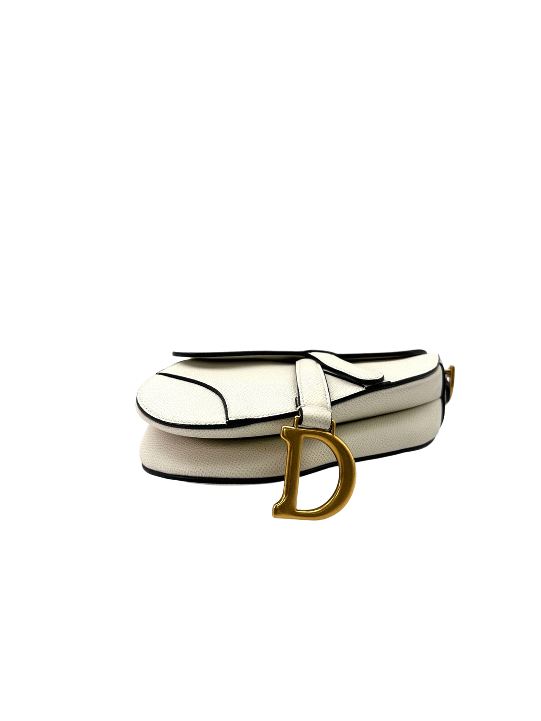Christian Dior White Leather Saddle Bag DR607