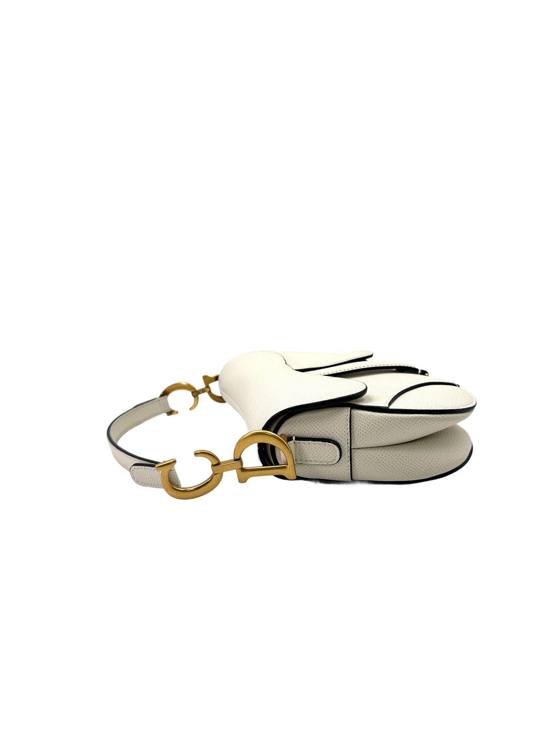 Christian Dior White Leather Saddle Bag DR607