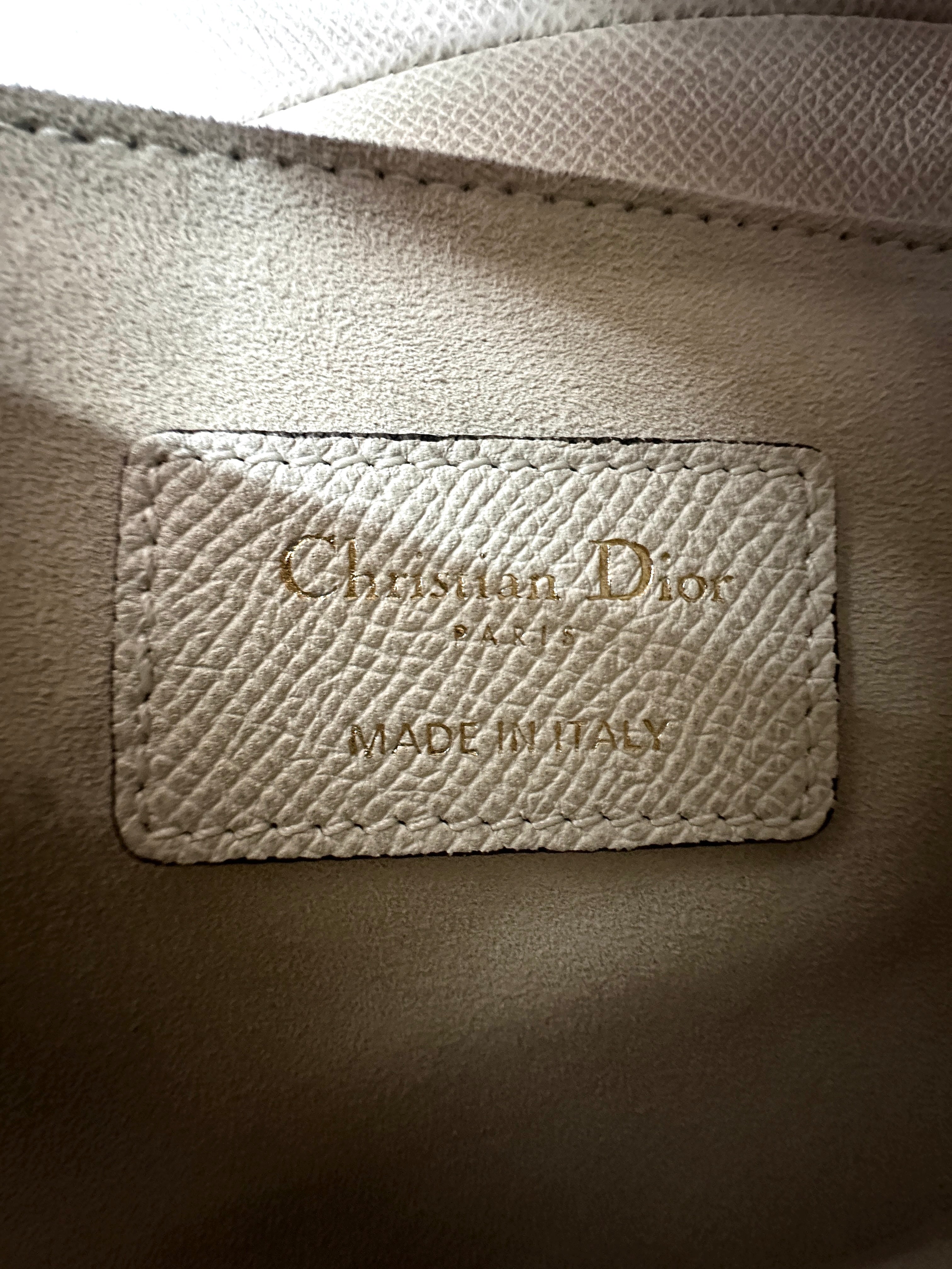 Christian Dior White Leather Saddle Bag DR607