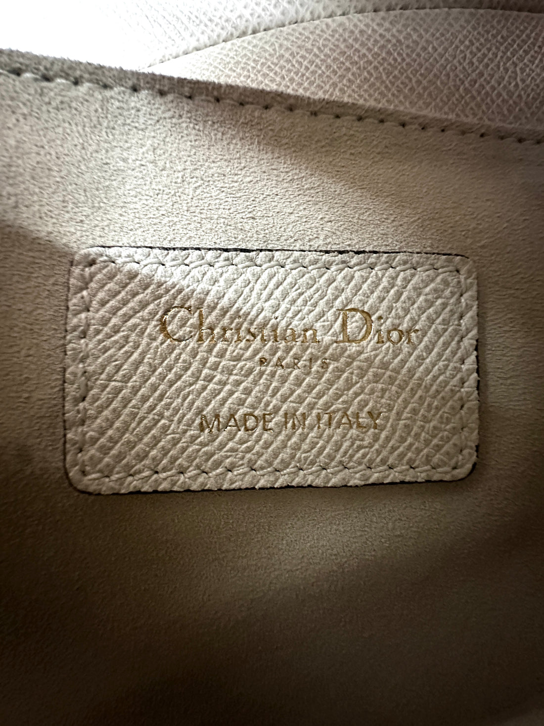 Christian Dior White Leather Saddle Bag DR607