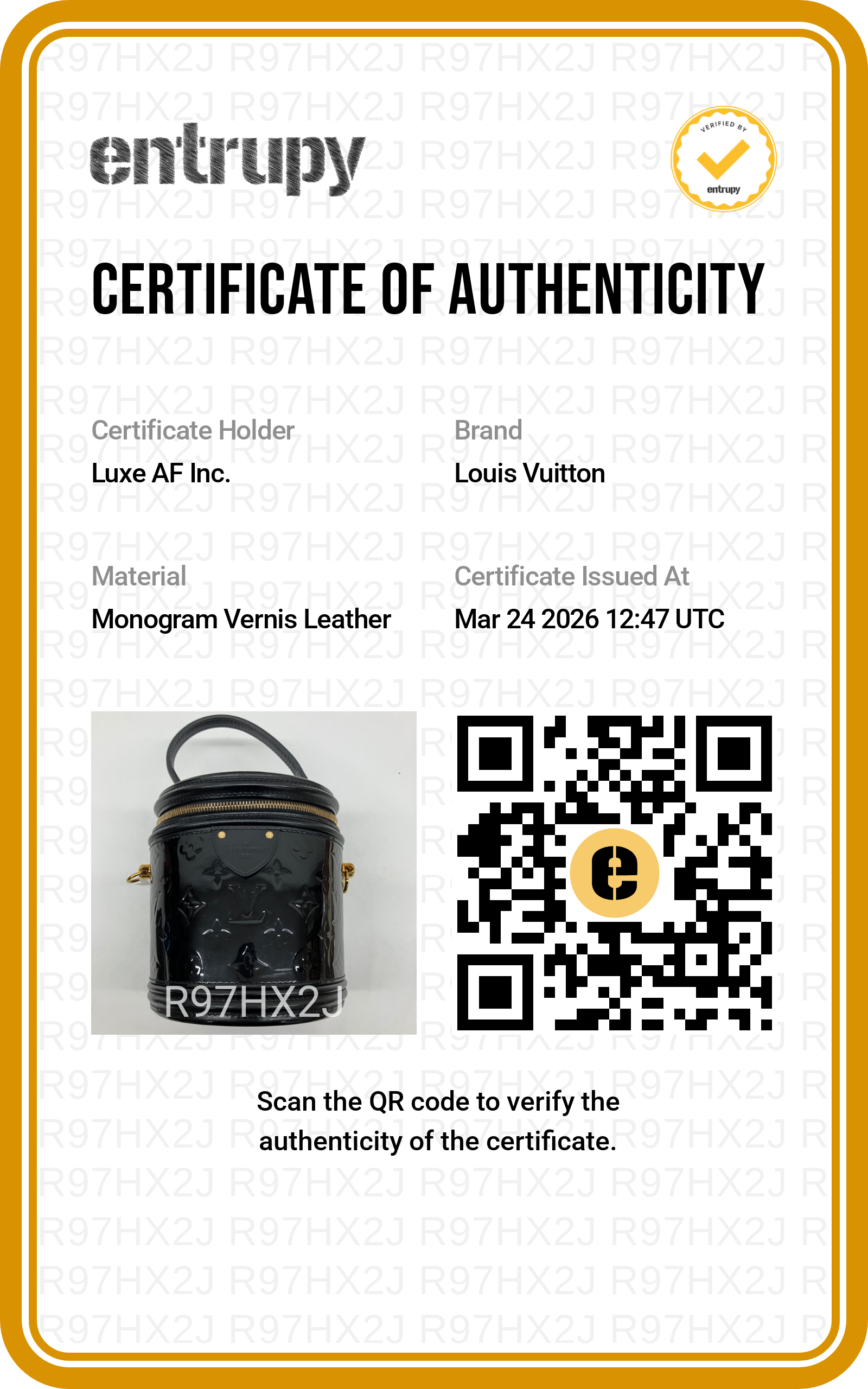 Louis Vuitton Black Magnetique Monogram Vernis Cannes Bag LV2301