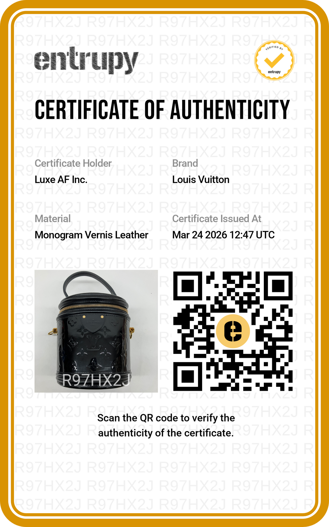 Louis Vuitton Black Magnetique Monogram Vernis Cannes Bag LV2301