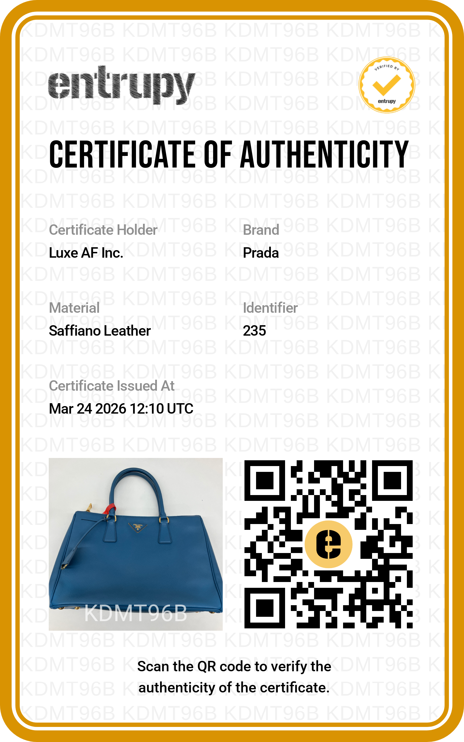 Prada Galleria Blue Saffiano Handle Bag PR218