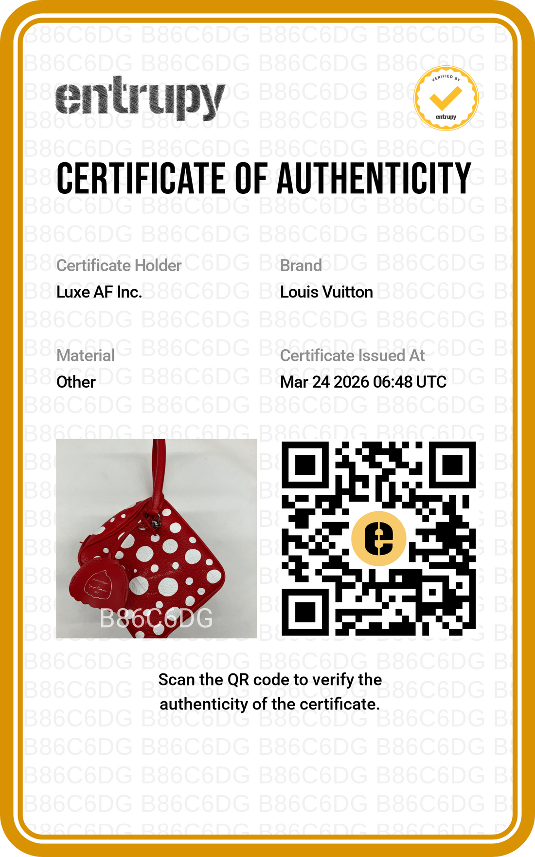 Louis Vuitton x Yayoi Kusama Red Infinity Dots Monogram Empreinte Square Bag LV2295