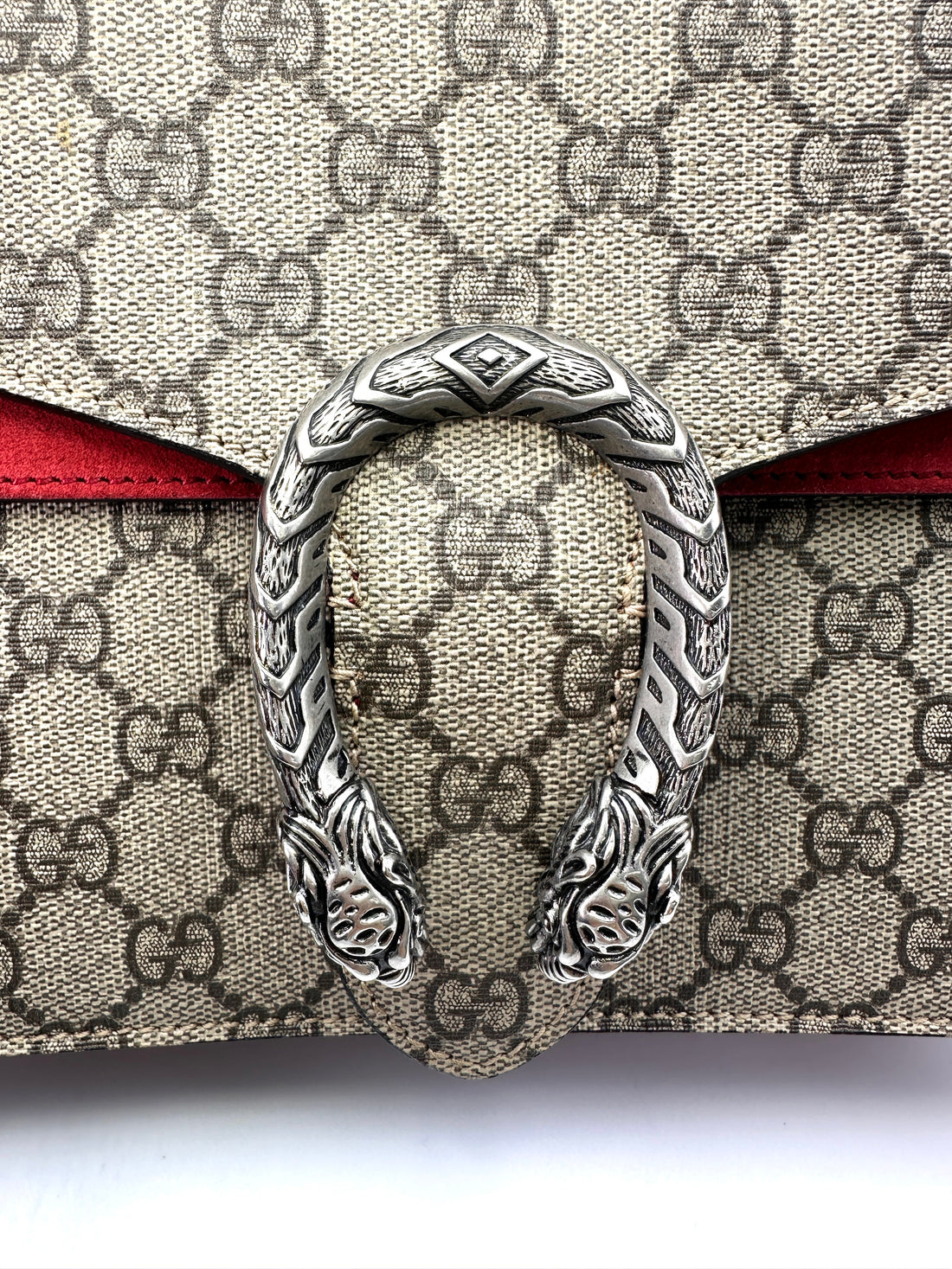 Gucci Dionysus GG Supreme Canvas Shoulder Bag With Red Trim GG802